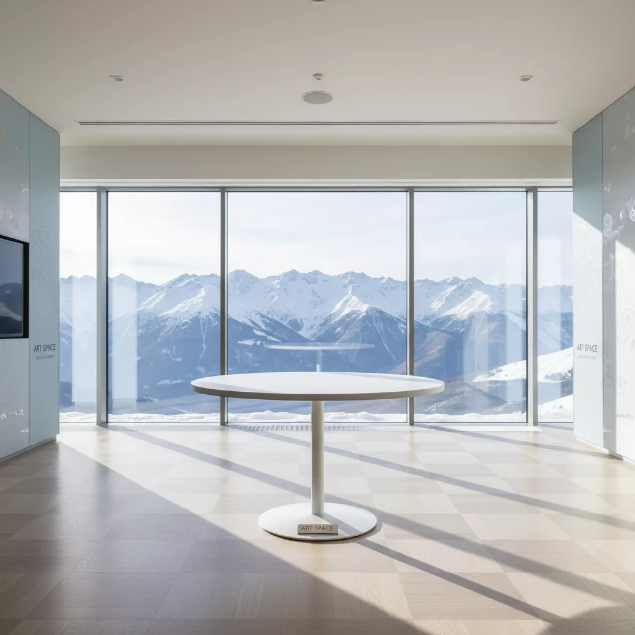 Аренда Стол Лидер 9 D 80 белый на площадке Rosa Peak (2320м) — ART SPACE