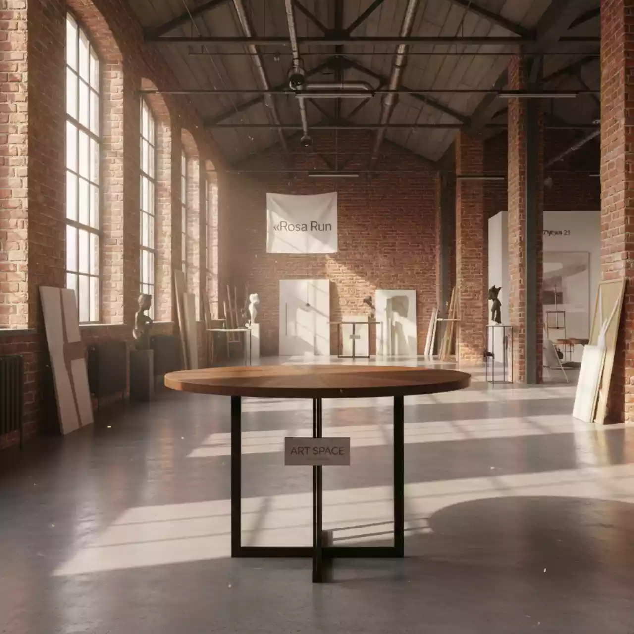 Аренда Стол Лидер 9 D 80 орех черный в лофте «Студия 21» — ART SPACE