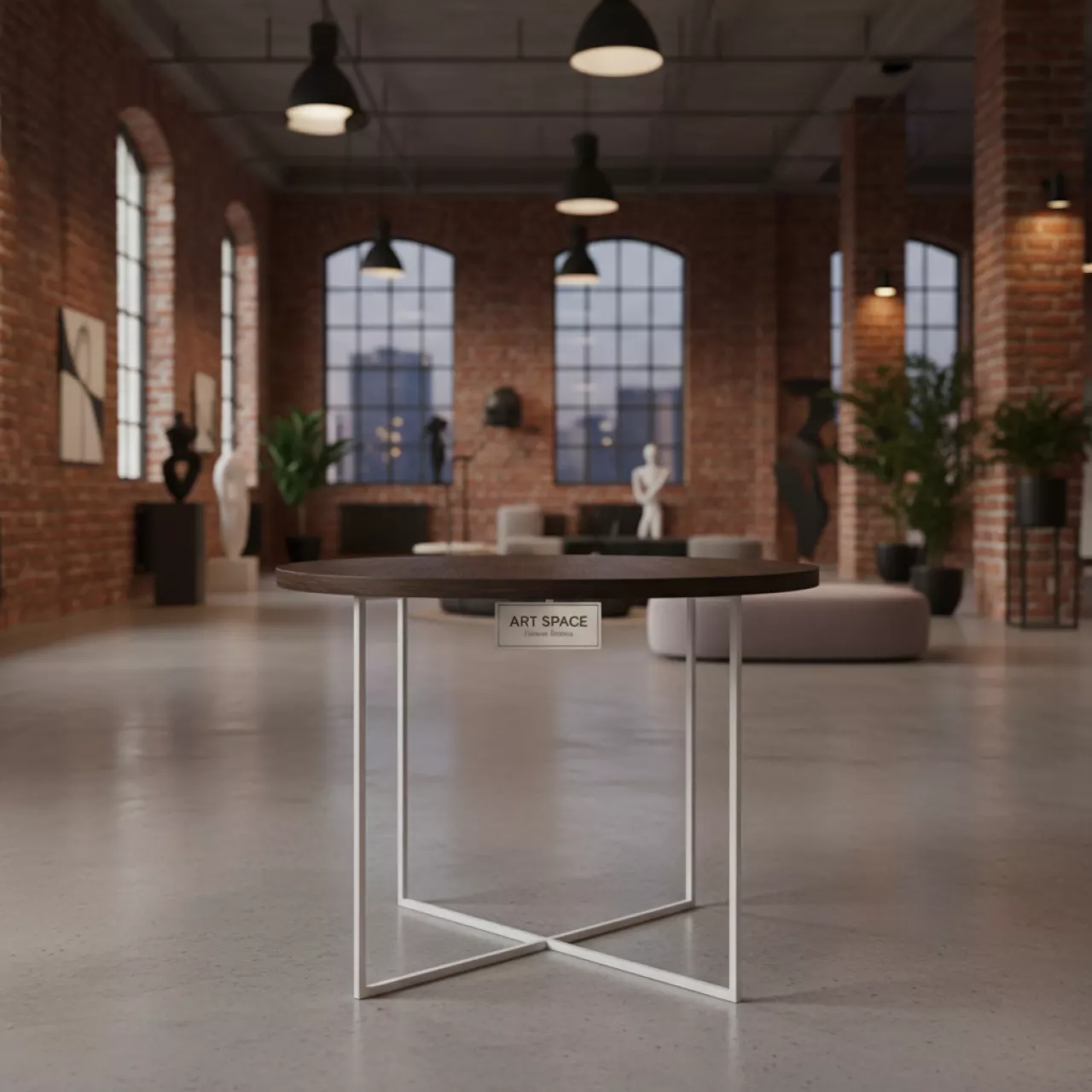 Аренда Стол Лидер 9 D 80 см венге белый каркас в лофте «Студия 21» — ART SPACE