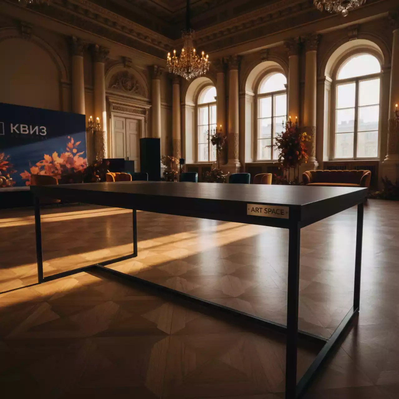 Аренда Стол Лофт 117 1700х510х750 мм ЛДСП EGGER черный графит черный каркас в Radisson Collection Paradise — ART SPACE