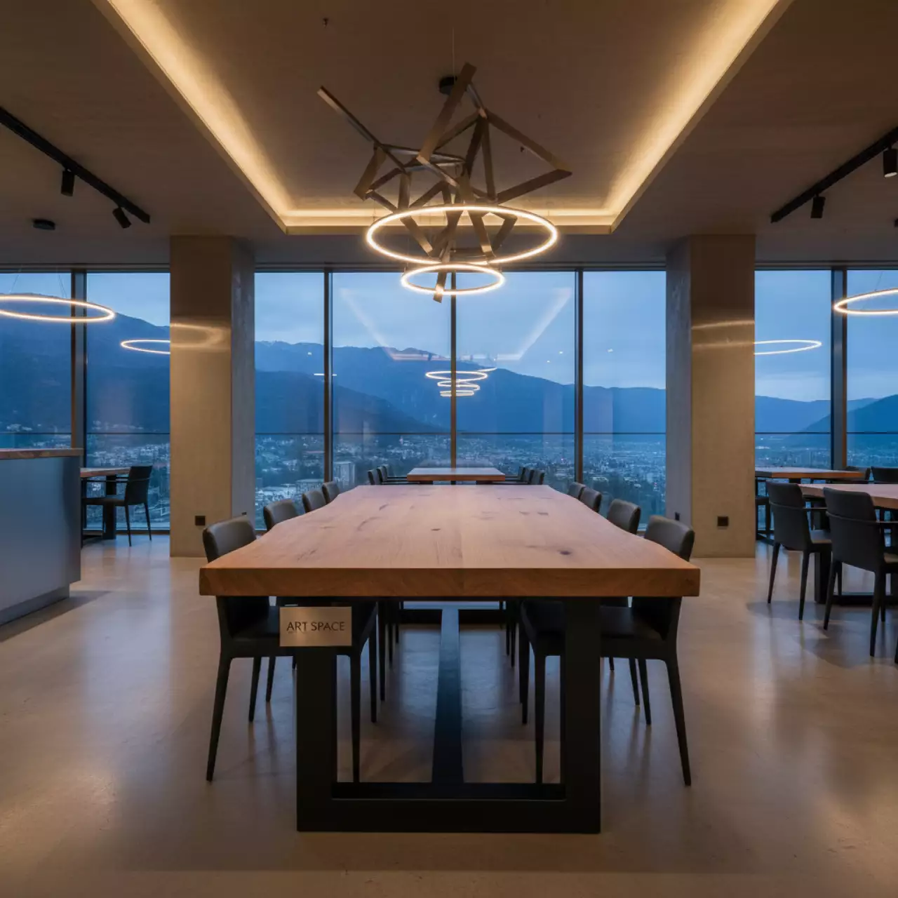 Аренда Стол Мерано L дубовая столешница в ресторане «Высота 5642» — ART SPACE