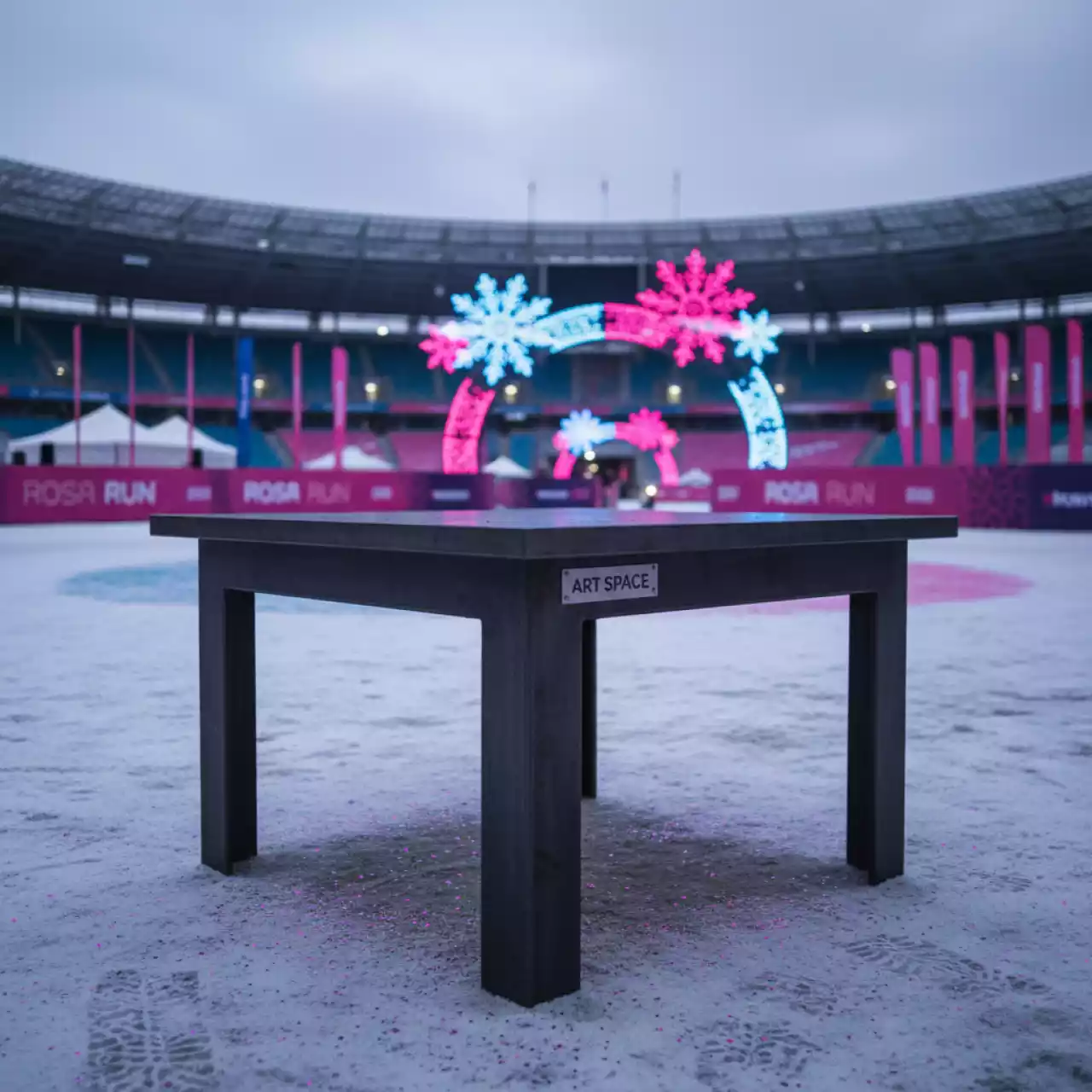 Аренда Стол металлический уличный квадратный на арене «Фишт» — ART SPACE