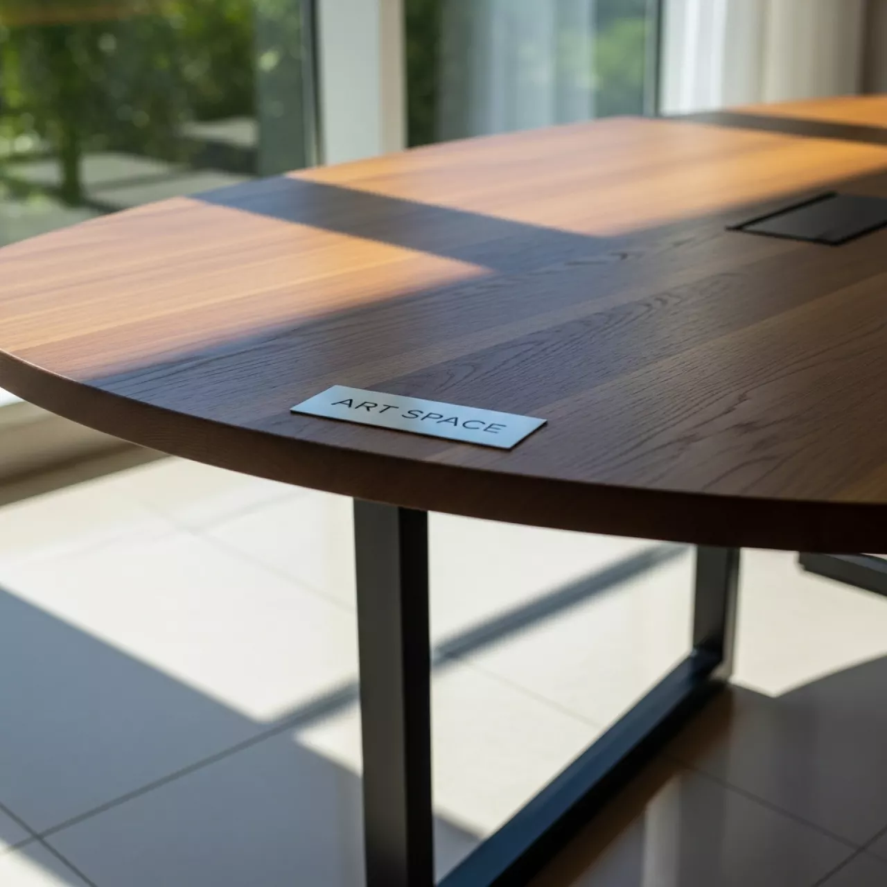 Аренда Стол Милан 130 см полукруглый С профиль мореный дуб в Mercure Сочи Центр — ART SPACE