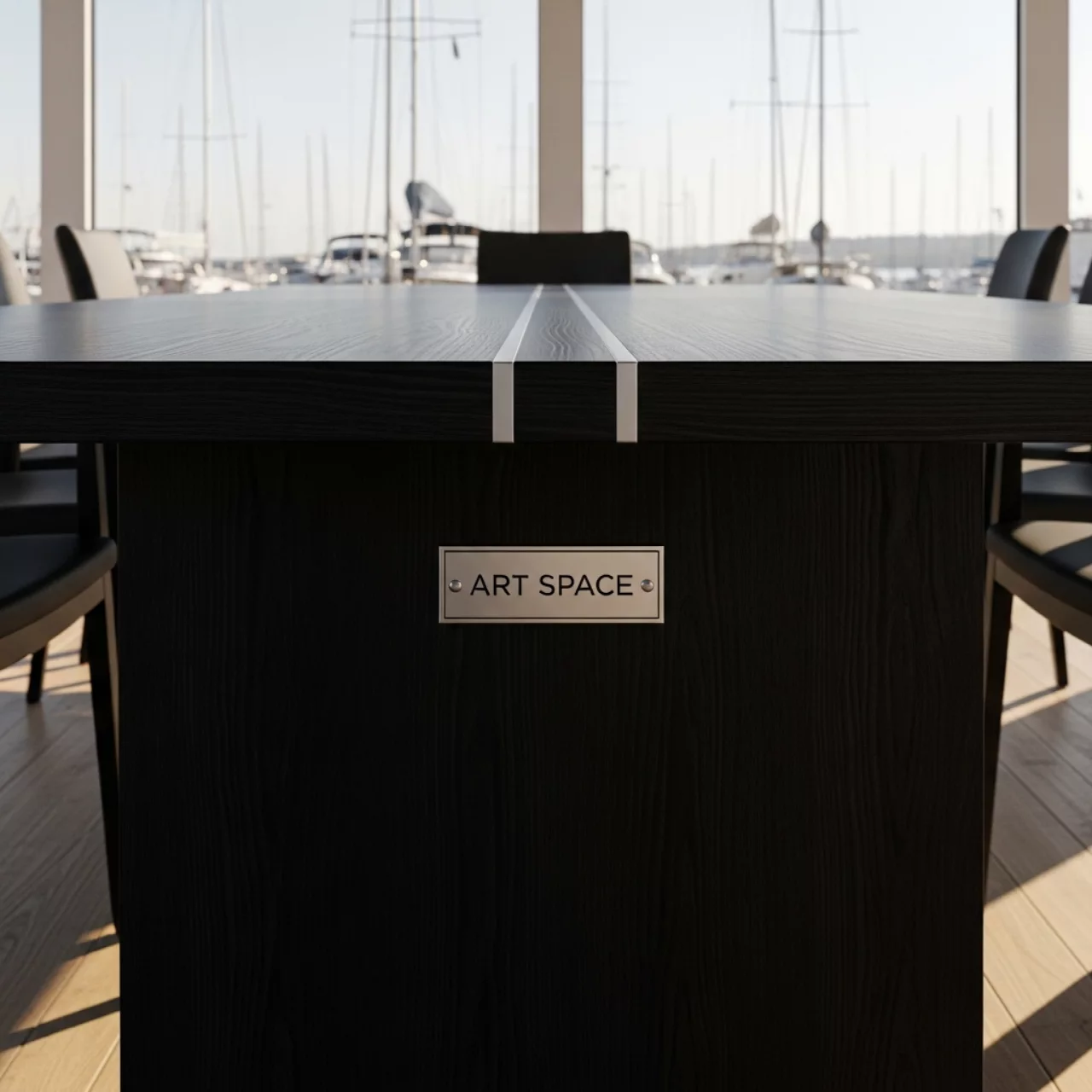 Аренда Стол Милан 190 см Лента эбен на парусной регате (Сочи) — ART SPACE
