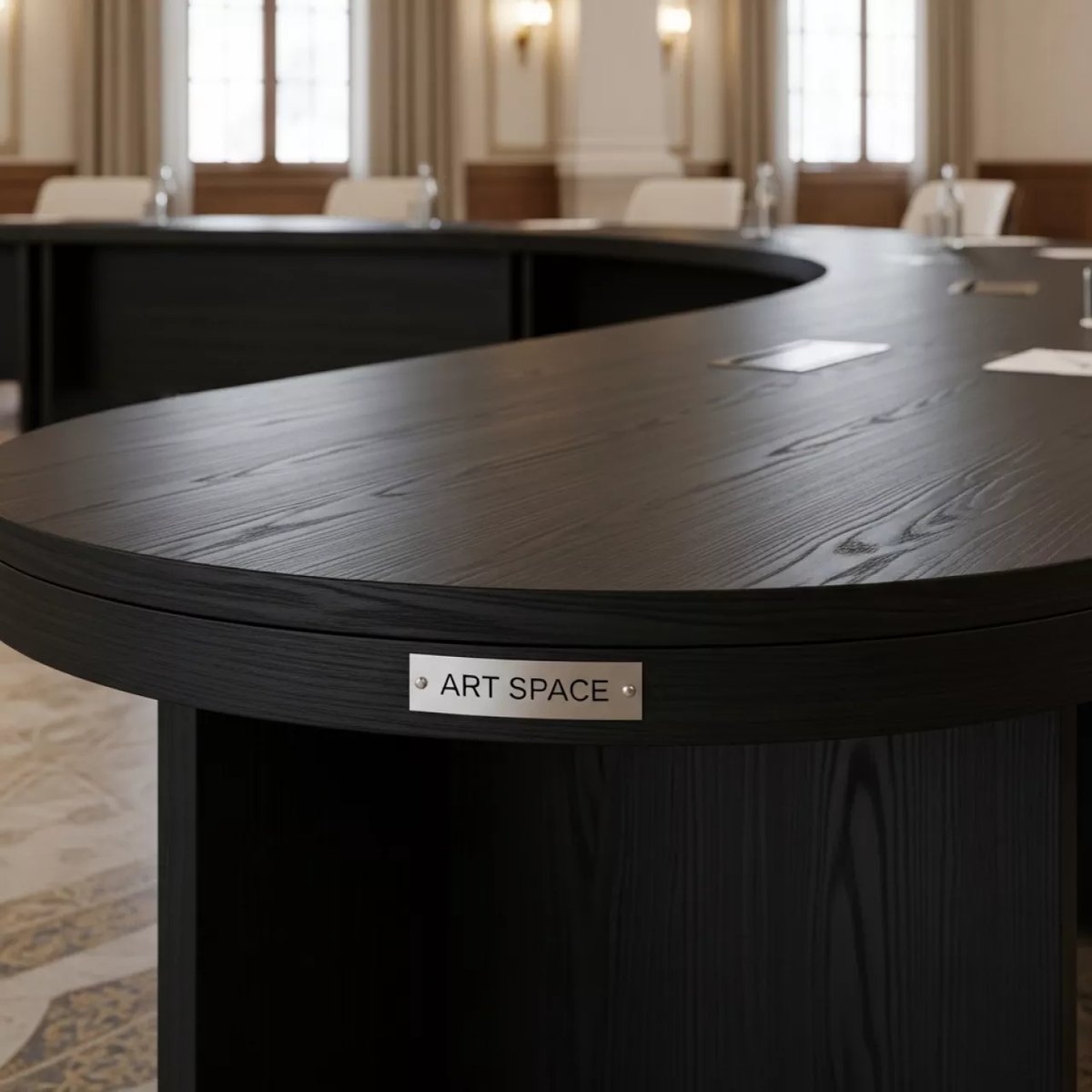 Аренда Стол Милан полукруглый С профиль эбен 240 см в Гранд Отель Поляна — ART SPACE