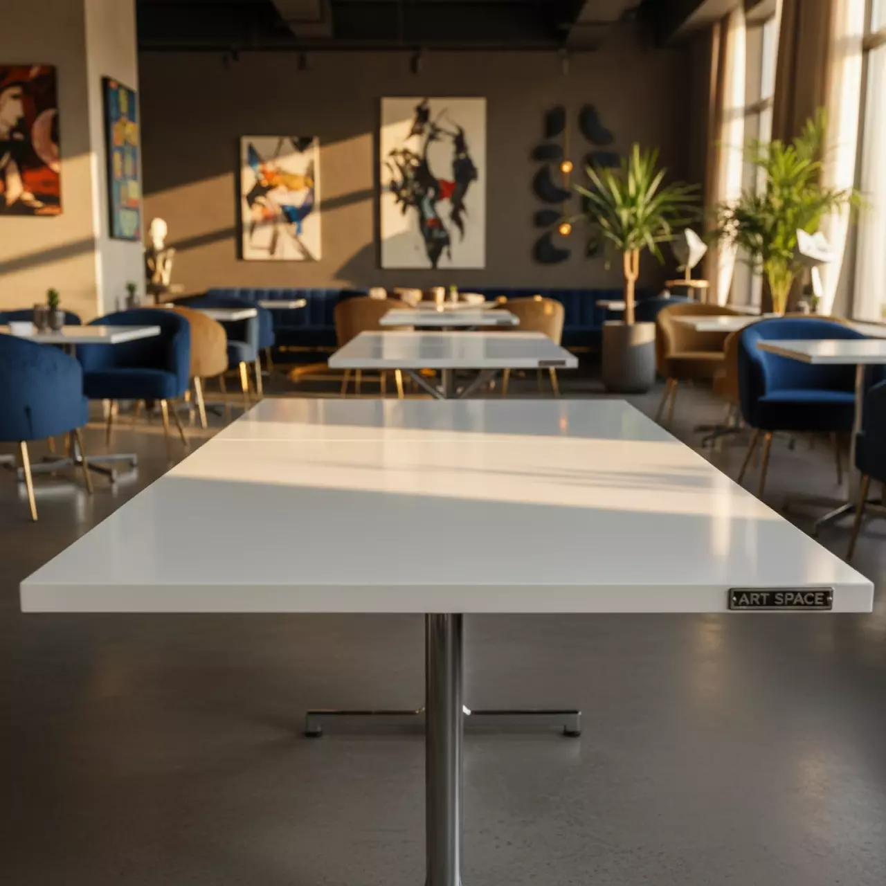 Аренда Стол мобильный складной белый 22 мм 140х70 в ресторане «Sanremo» — ART SPACE