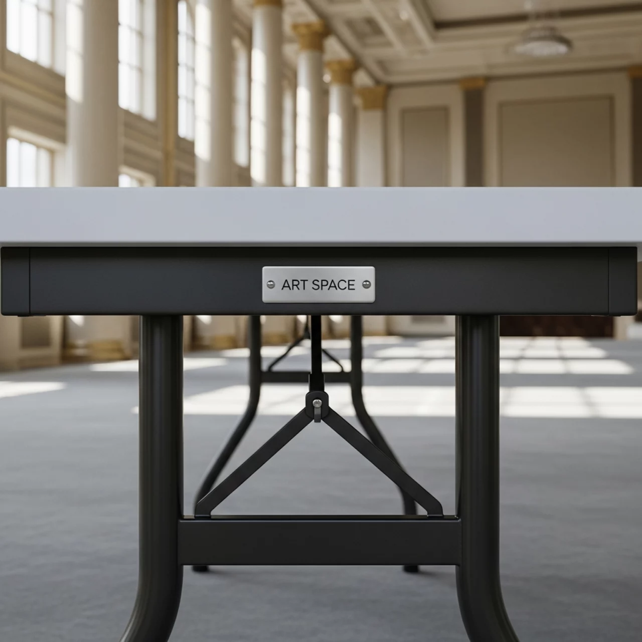 Аренда Стол мобильный складной белый антрацит 22 мм 160х70 см в конгресс-холле отеля Жемчужина — ART SPACE