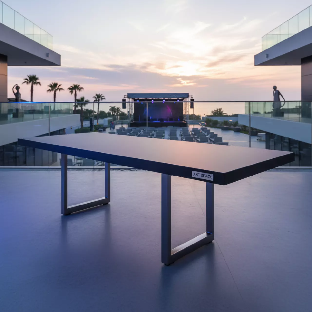 Аренда Стол мобильный складной серый антрацит 22 мм 80х70 в Imeretinskiy Hotel — ART SPACE