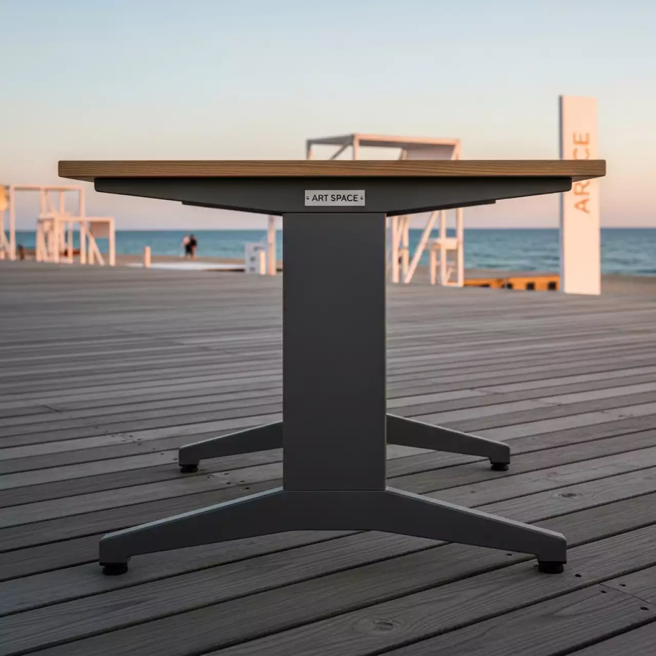 Аренда Стол мобильный складной таксония антрацит 25 мм 100х70 см на пляже «Мандарин» — ART SPACE