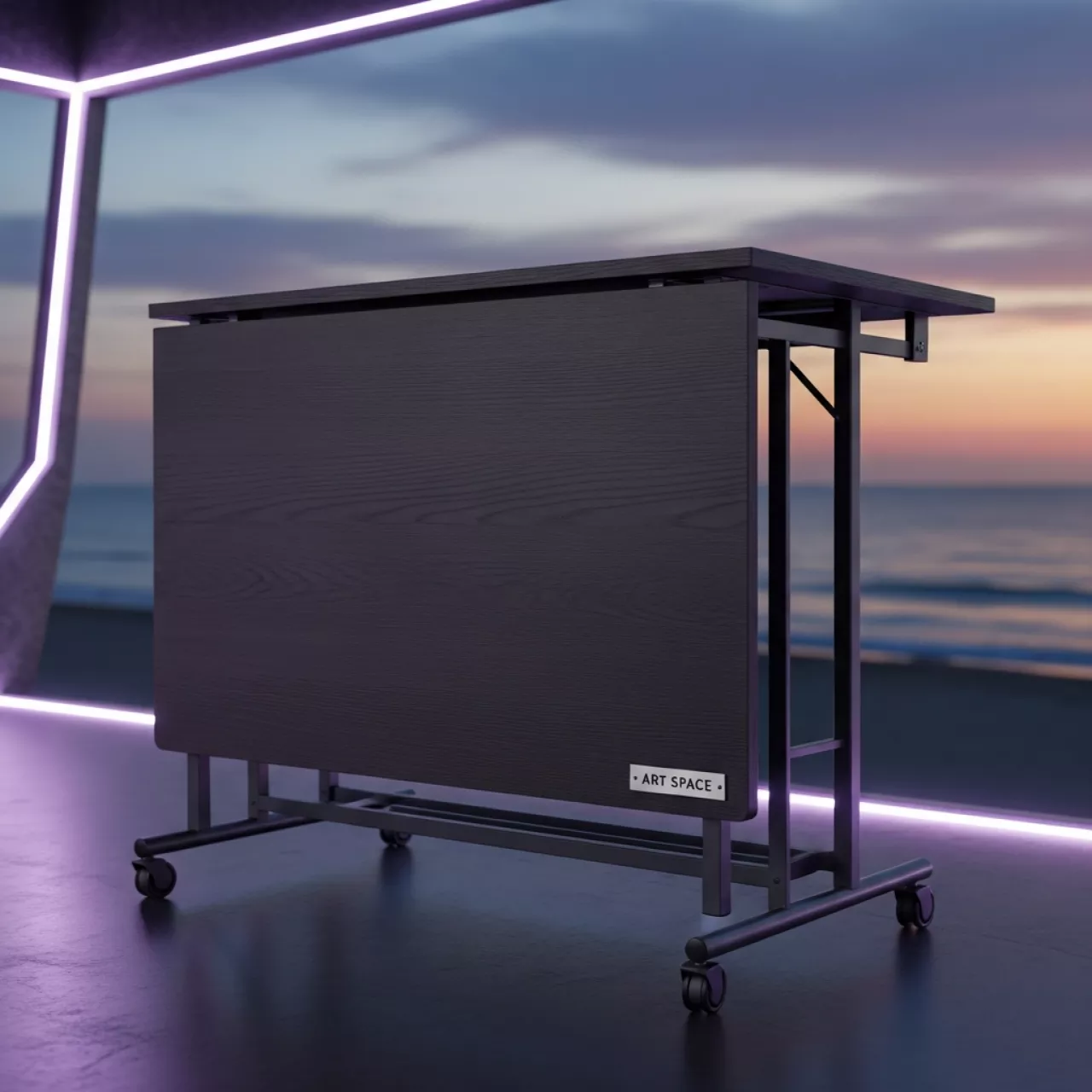 Аренда Стол мобильный складной венге антрацит 22 мм 120х70 см в пляжном клубе Del Mar — ART SPACE