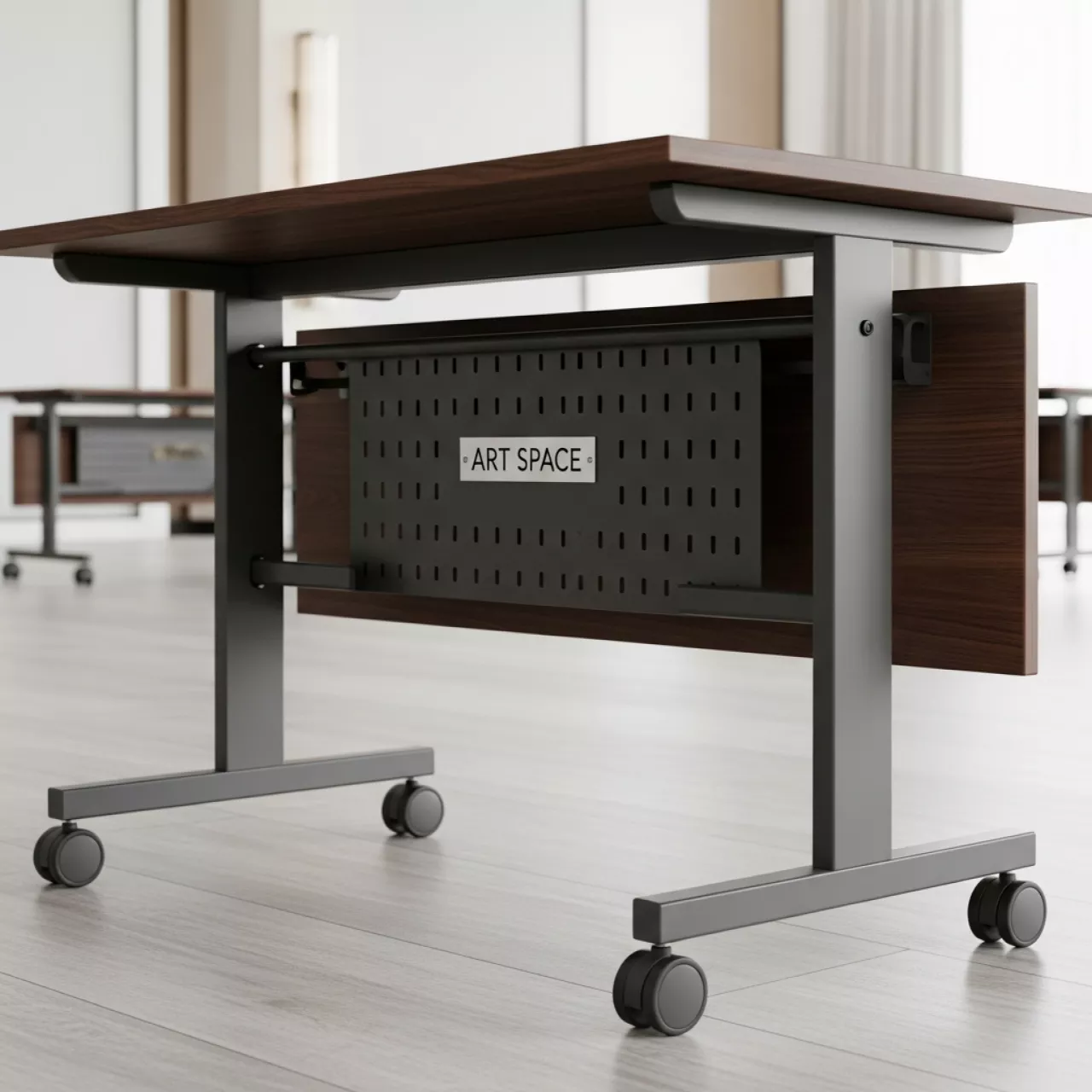 Аренда Стол мобильный складной венге антрацит 22 мм 160х70 в Radisson Collection Paradise — ART SPACE