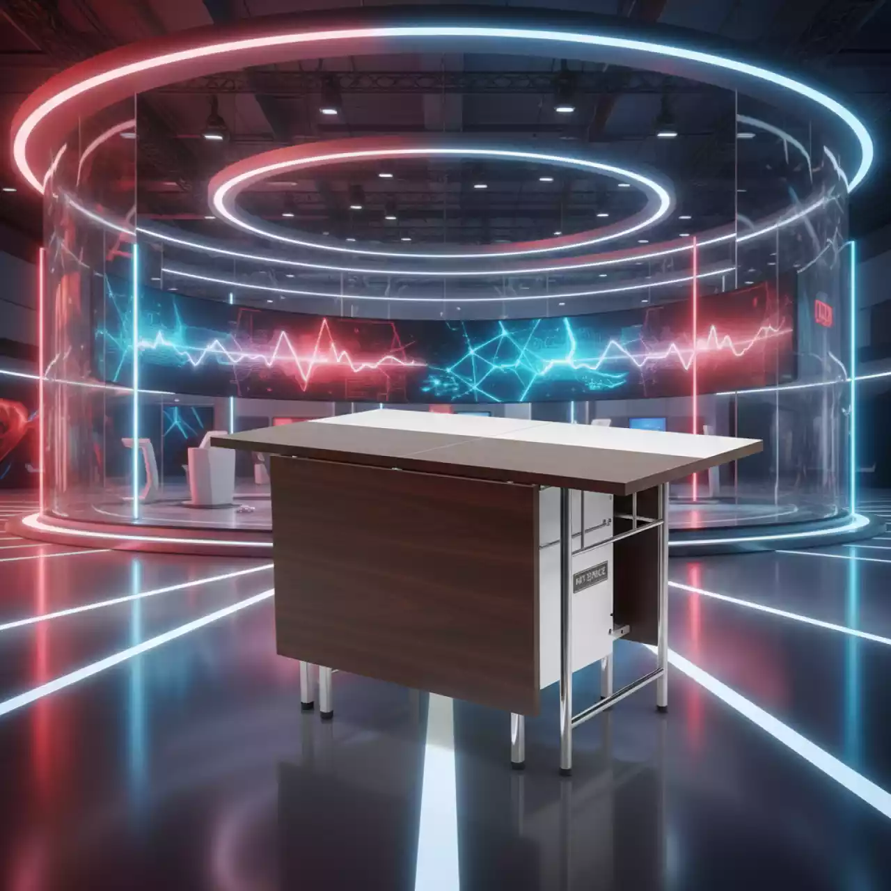 Аренда Стол мобильный складной венге белый 22 мм 120х70 см в Red Arena — ART SPACE