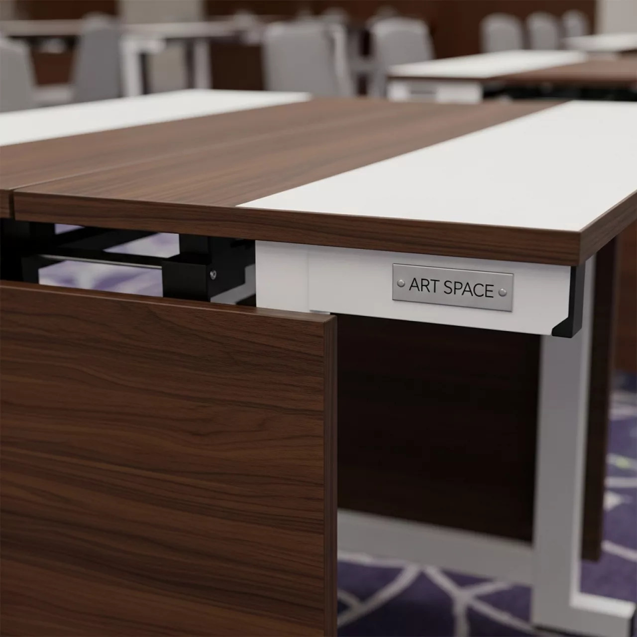 Аренда Стол мобильный складной венге белый 22 мм 160х70 в Pullman Sochi Centre — ART SPACE