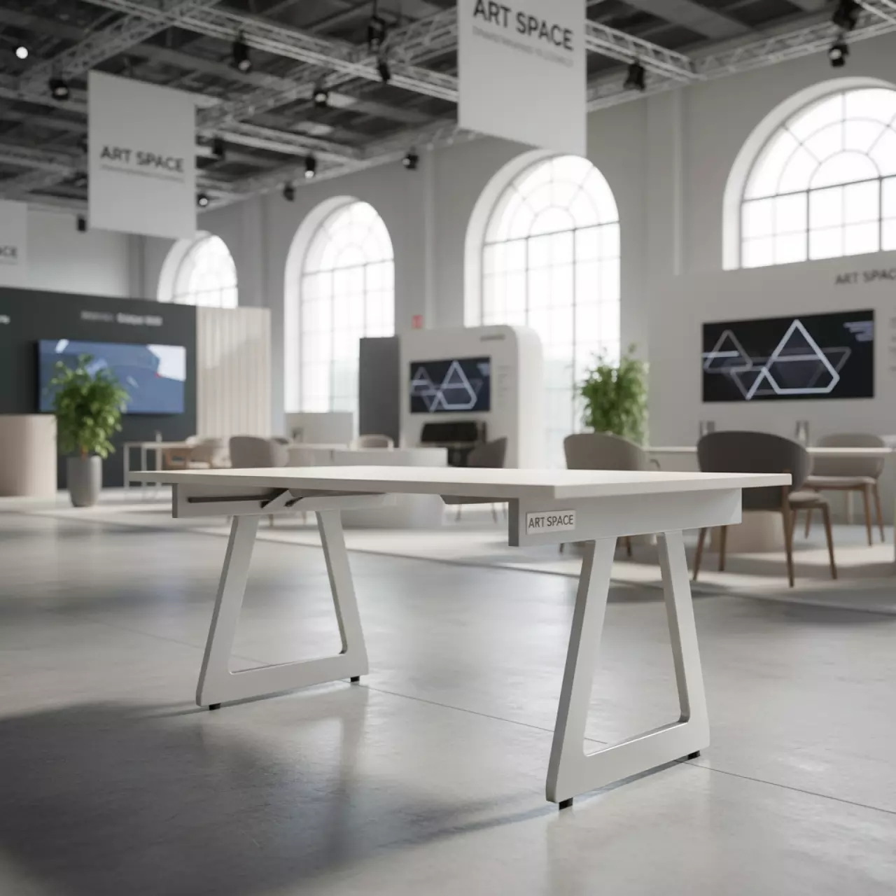 Аренда Стол мобильный складной ясень шимо белый 22 мм 160х70 в Bridge Resort — ART SPACE