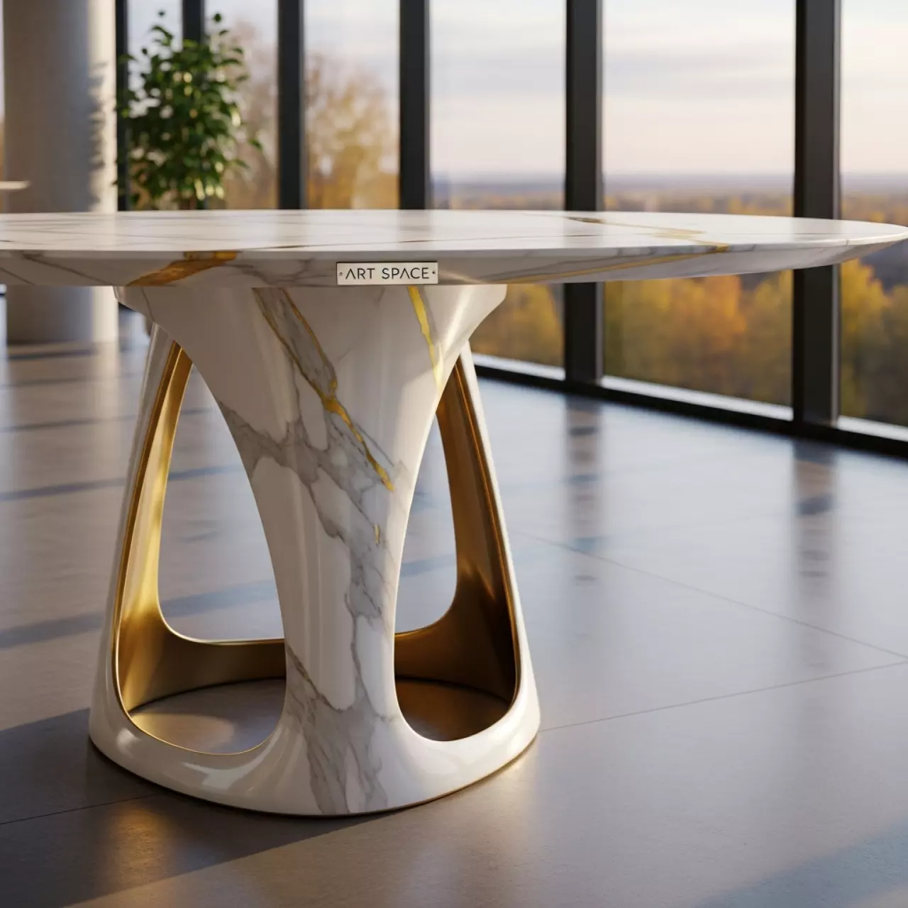 Аренда Стол Motus white gold мрамор в санатории «Русь» — ART SPACE