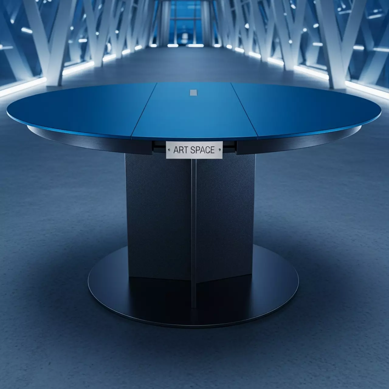Аренда Стол нераздвижной Лаки мини 900 мм азул черный муар в ледовом дворце «Роза Хутор» — ART SPACE