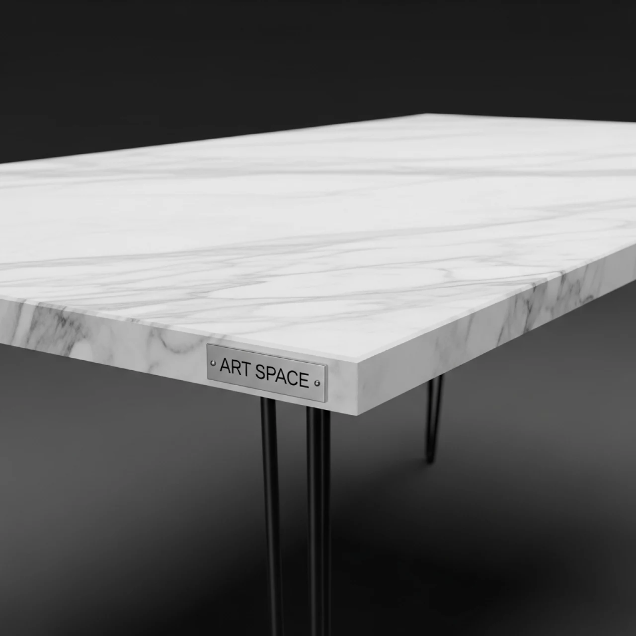 Аренда Стол нераздвижной Лаки мини 900 мм белый мрамор белый муар в Green Flow Hotel — ART SPACE