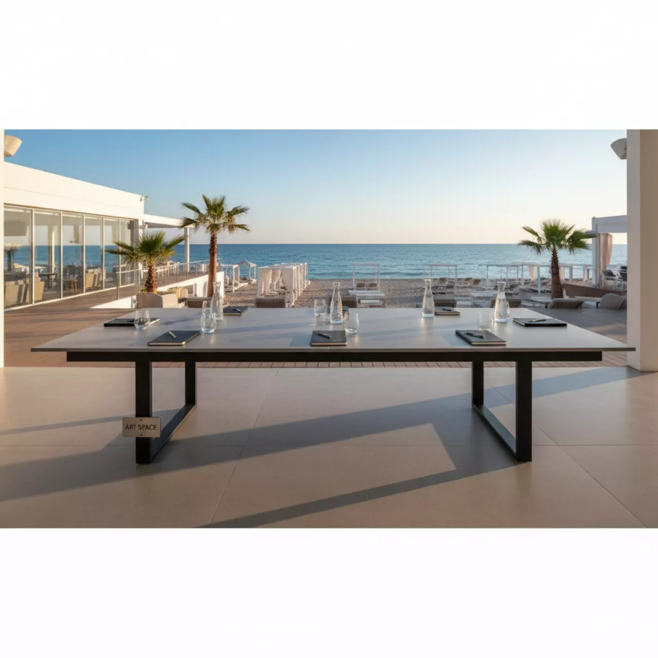 Аренда Стол обеденный Ballet 120х75 серый на пляжных клубах Хосты — ART SPACE