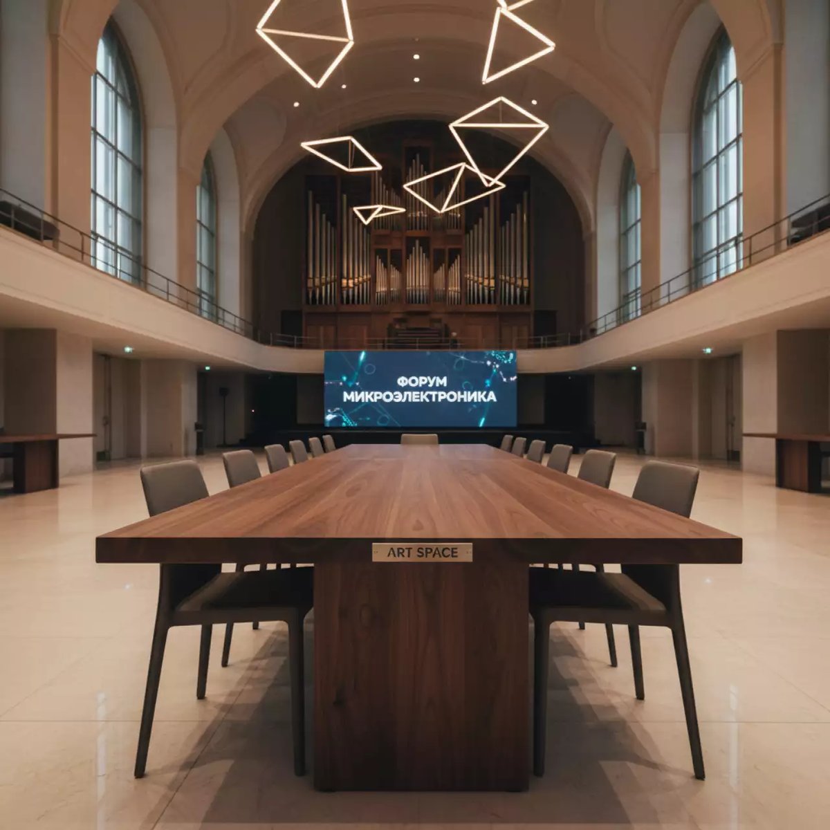 Аренда Стол обеденный деревянный HUC37160 1 в Зале органной и камерной музыки — ART SPACE