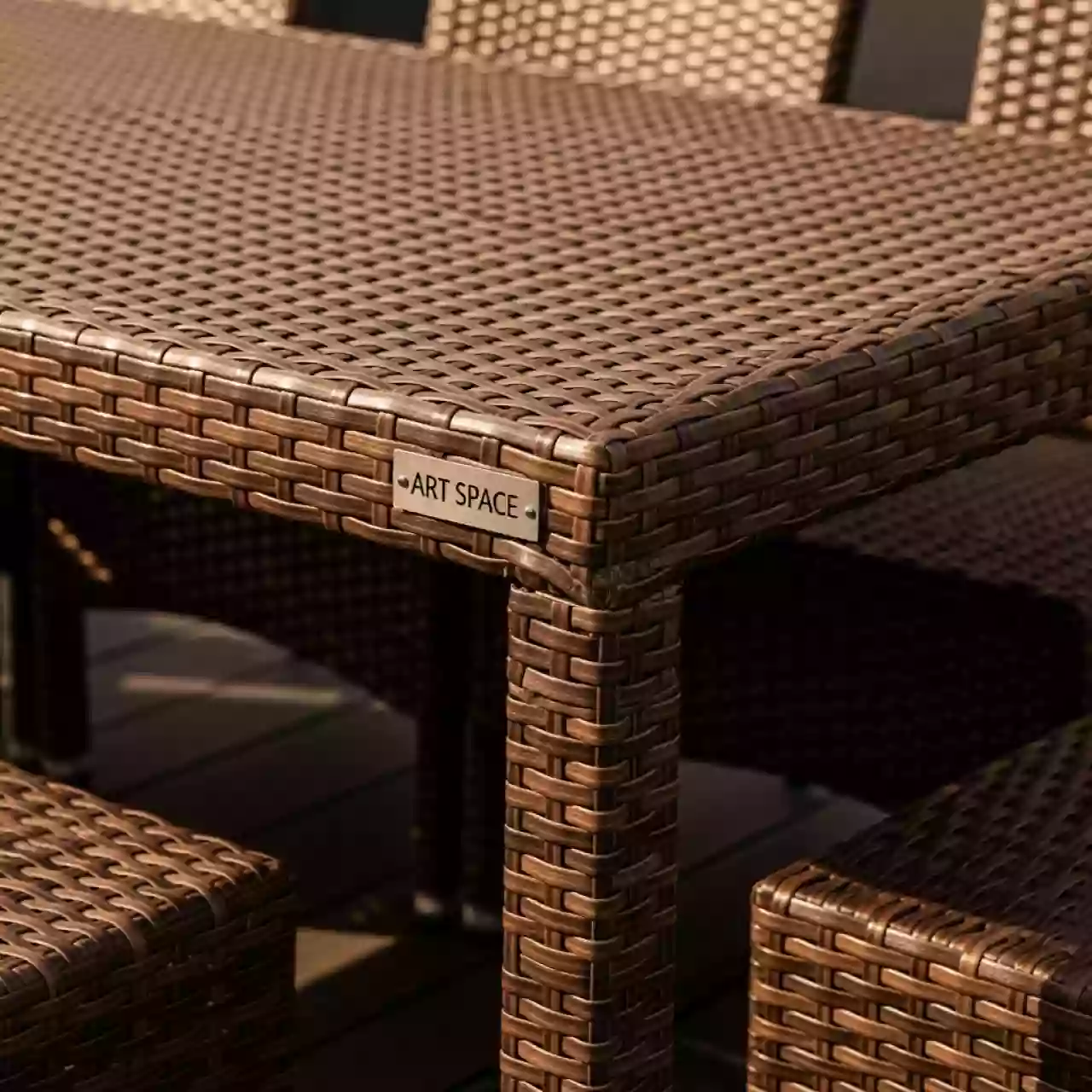 Аренда Стол обеденный GIZA MEDISON коричневый из искусственного ротанга 140x80 в отеле «Богатырь» — ART SPACE