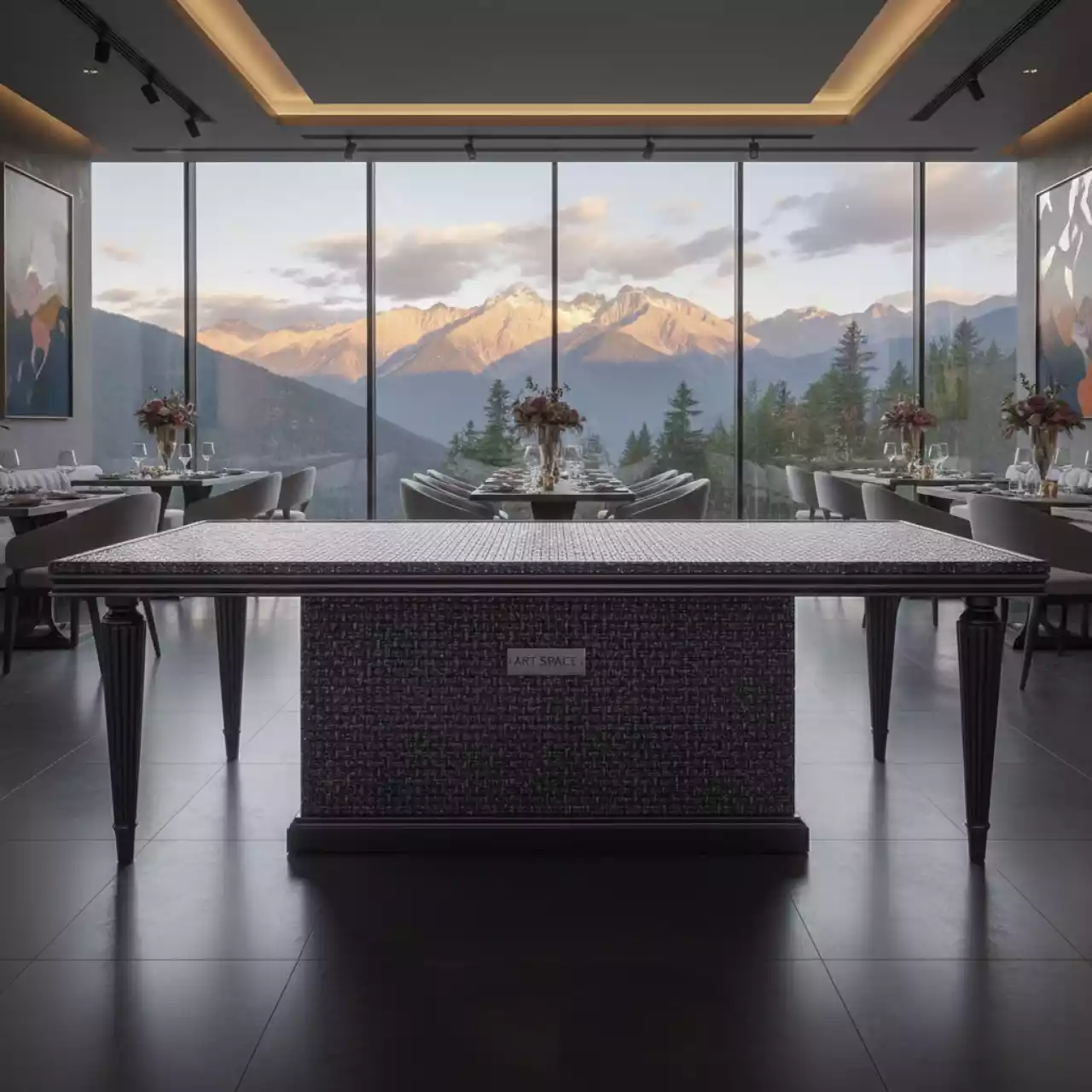 Аренда Стол обеденный Glitter Poliweave в ресторане «Плакучая Ива» — ART SPACE