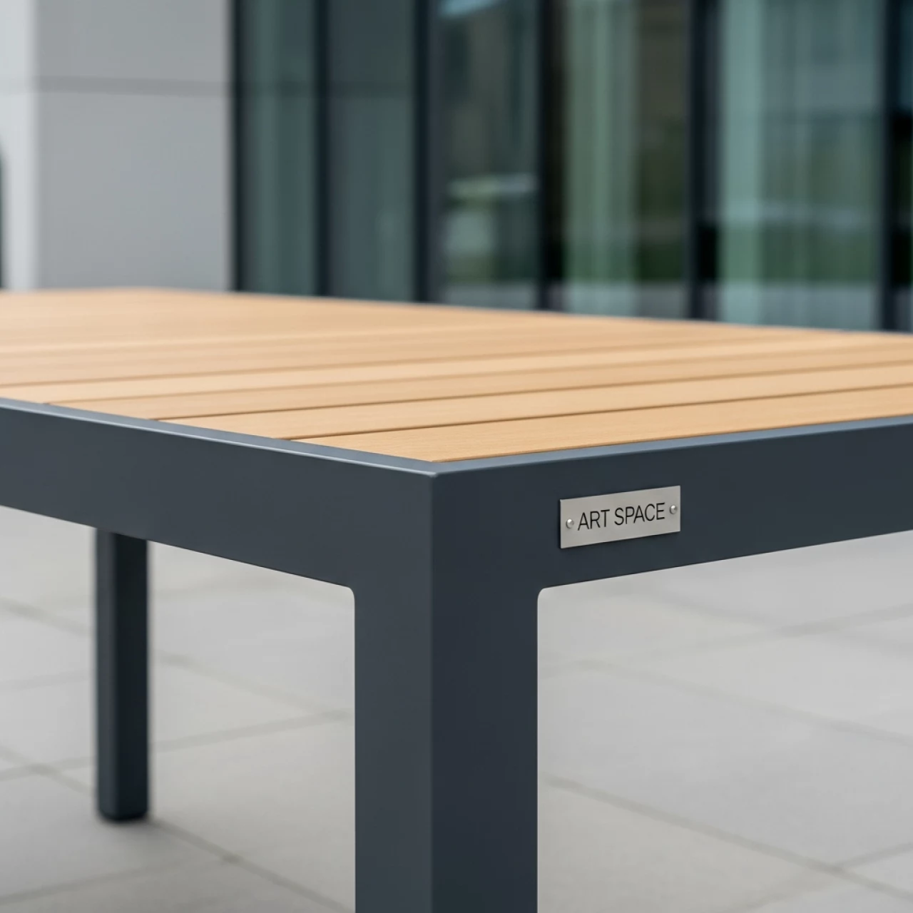 Аренда Стол обеденный из ДПК каркас алюминиевый Сан Ремо в Karat Resort — ART SPACE