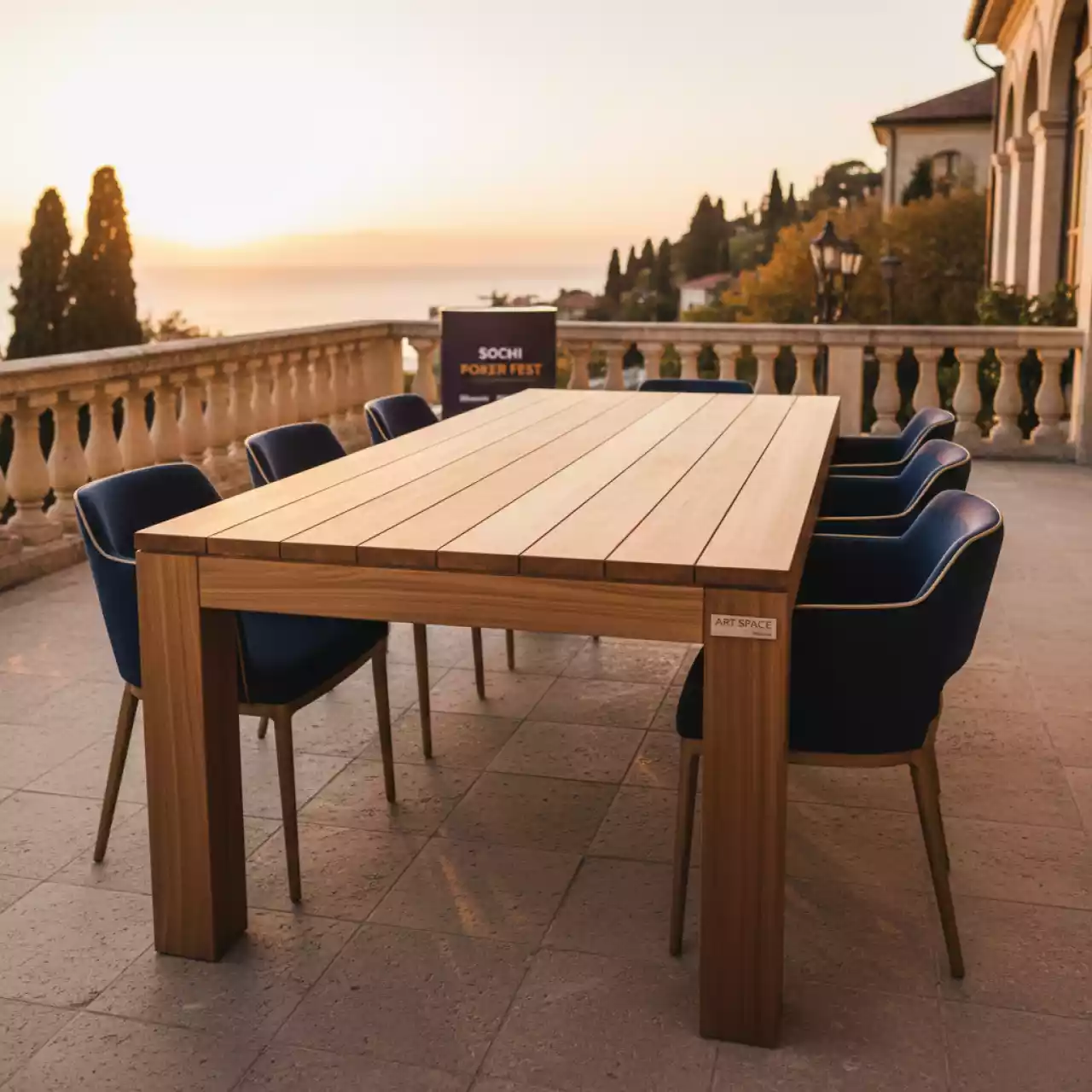 Аренда Стол обеденный из тика Talara 200 см в Boutique Hotel PORTUM 1905 — ART SPACE