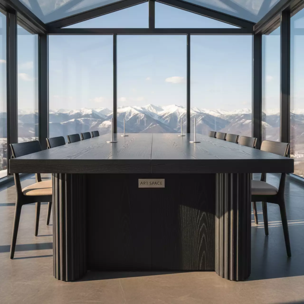 Аренда Стол обеденный Jackson черный дуб в Skypark Sochi — ART SPACE