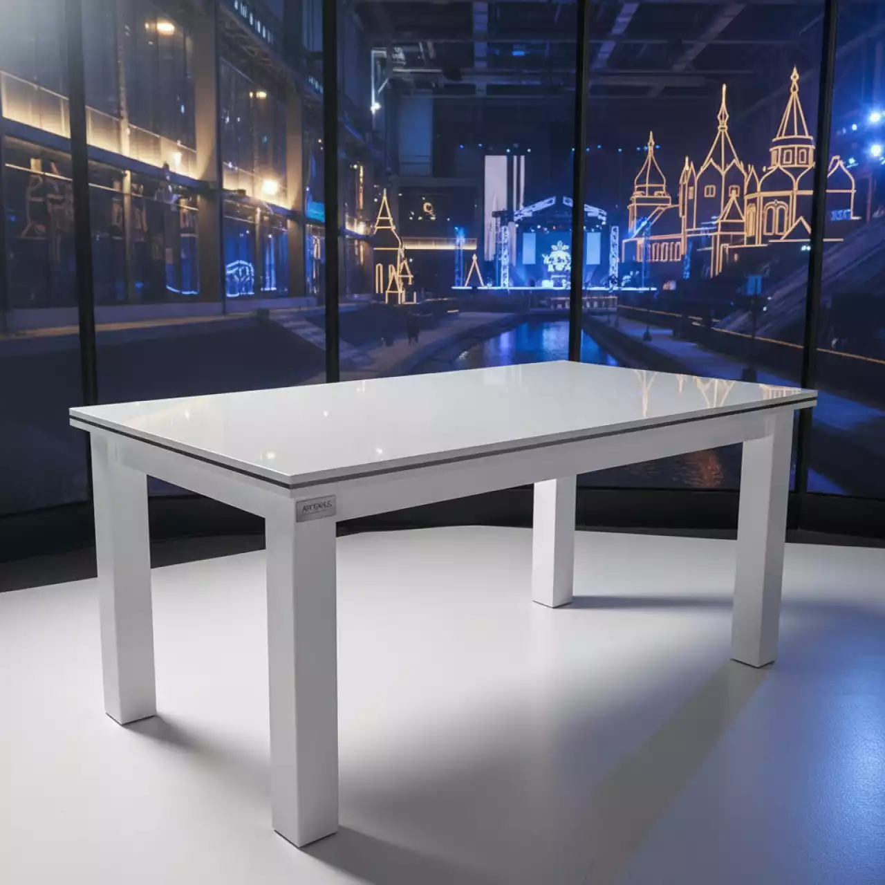 Аренда Стол обеденный Луна DT 2015 белый глянцевый в этно-парке «Моя Россия» — ART SPACE