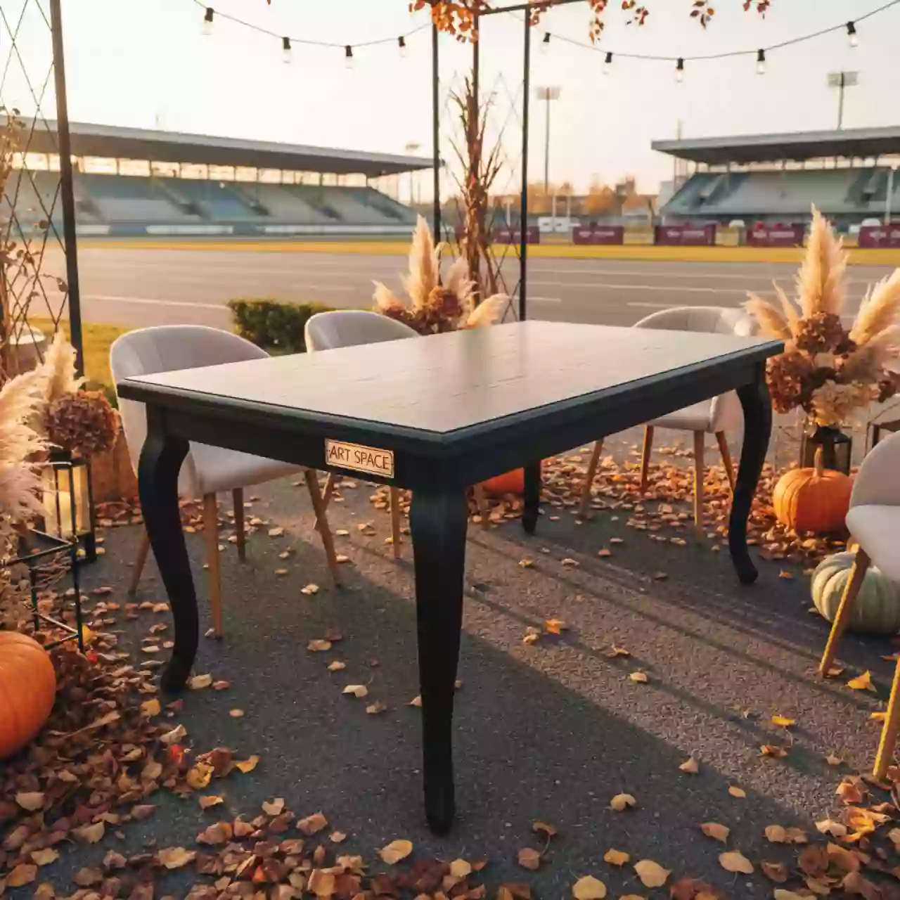 Аренда Стол обеденный МДФ бук черный 120х80 см на Сочи Автодроме — ART SPACE