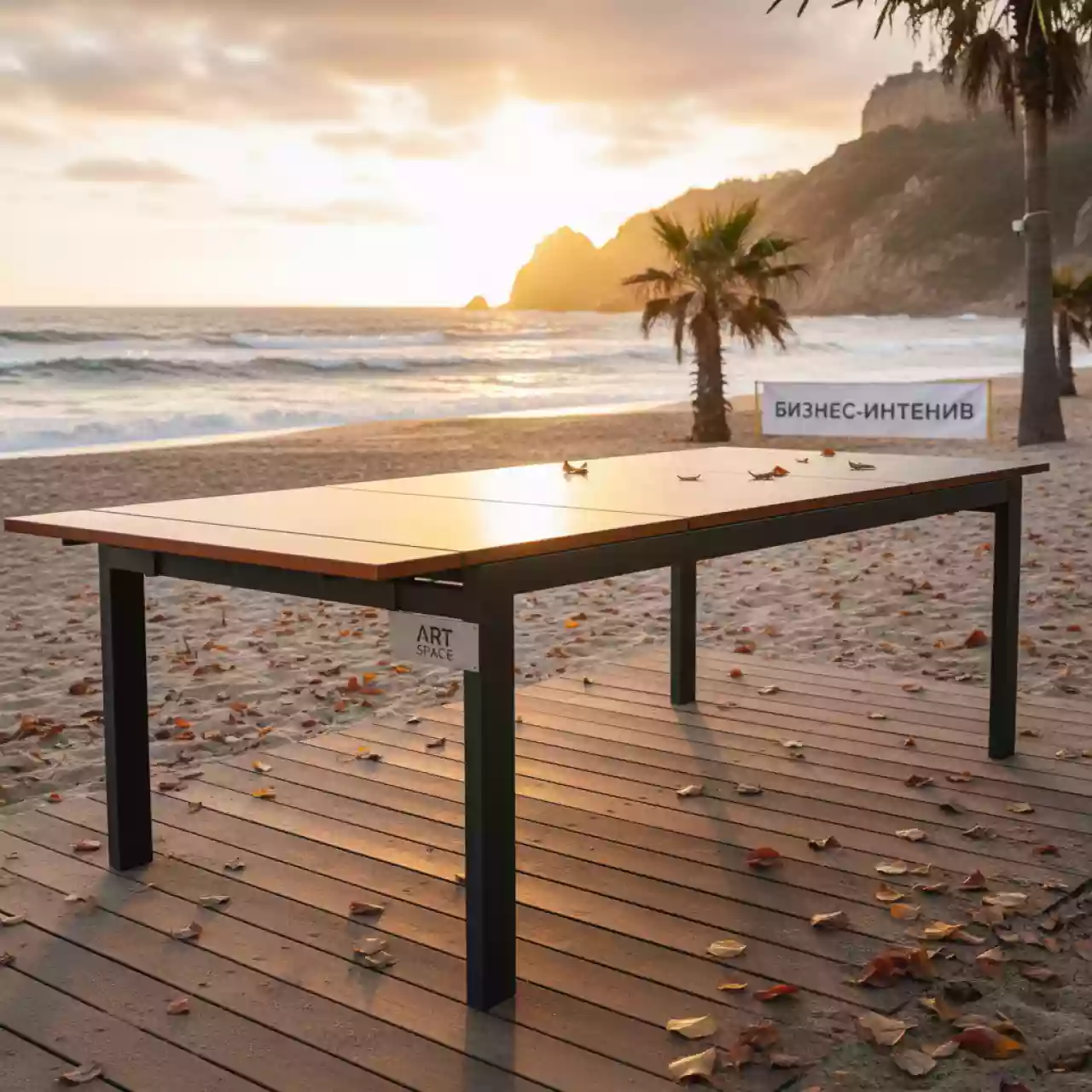 Аренда Стол обеденный металлический раздвижной Belmar на пляже «Маяк» — ART SPACE