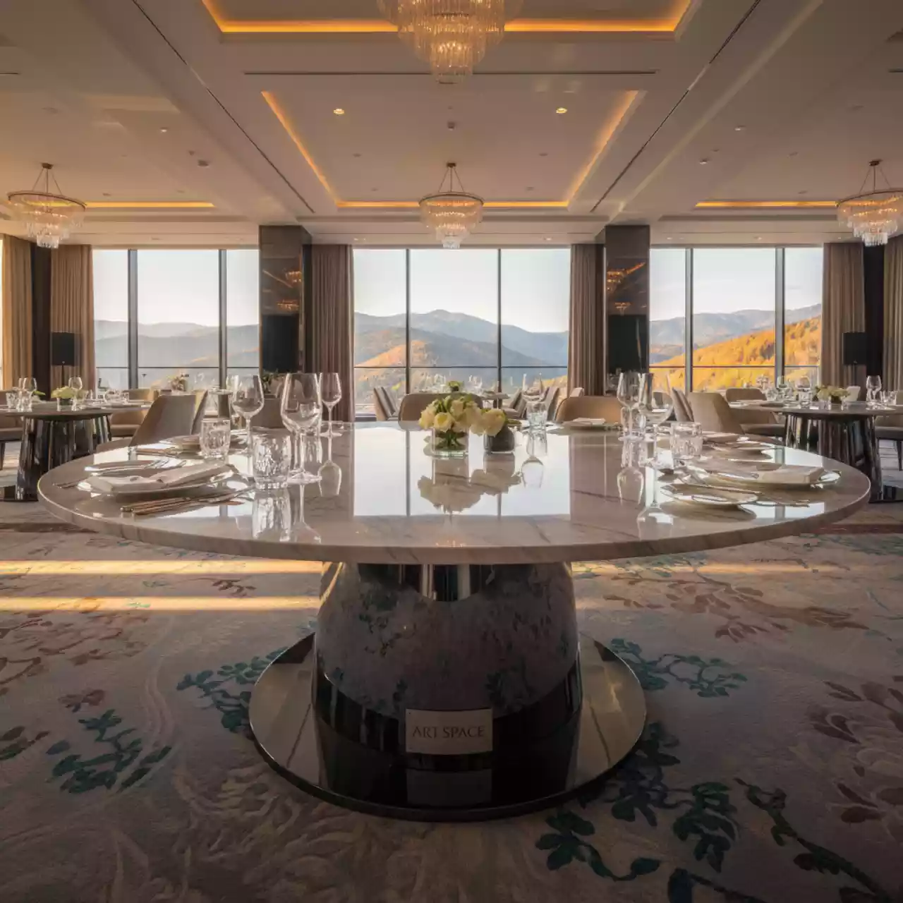 Аренда Стол обеденный мраморный Jeko 35 в Rixos Krasnaya Polyana — ART SPACE