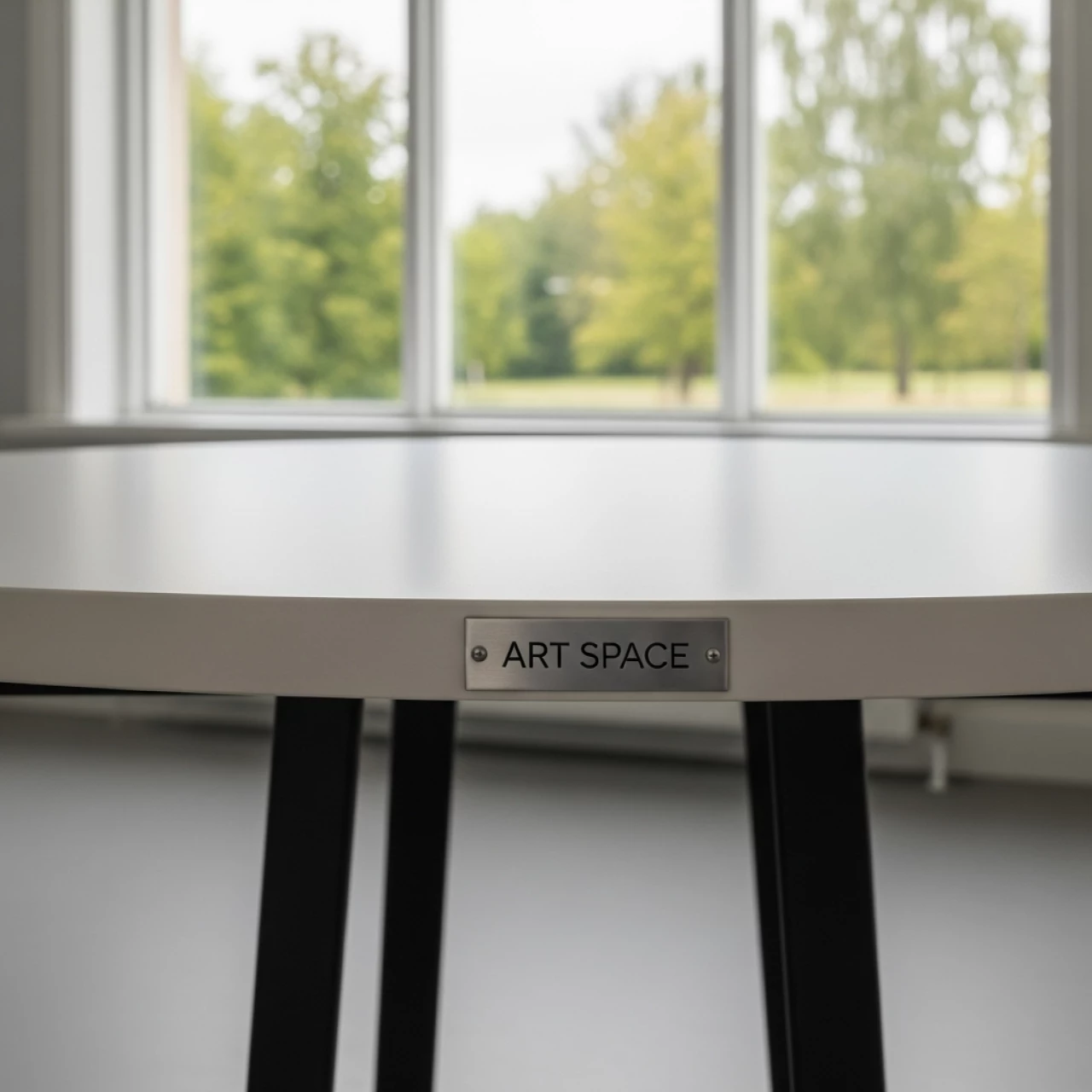 Аренда Стол обеденный Ницца круглый из HPL 100 см молочного цвета в конгресс-холле отеля Жемчужина — ART SPACE