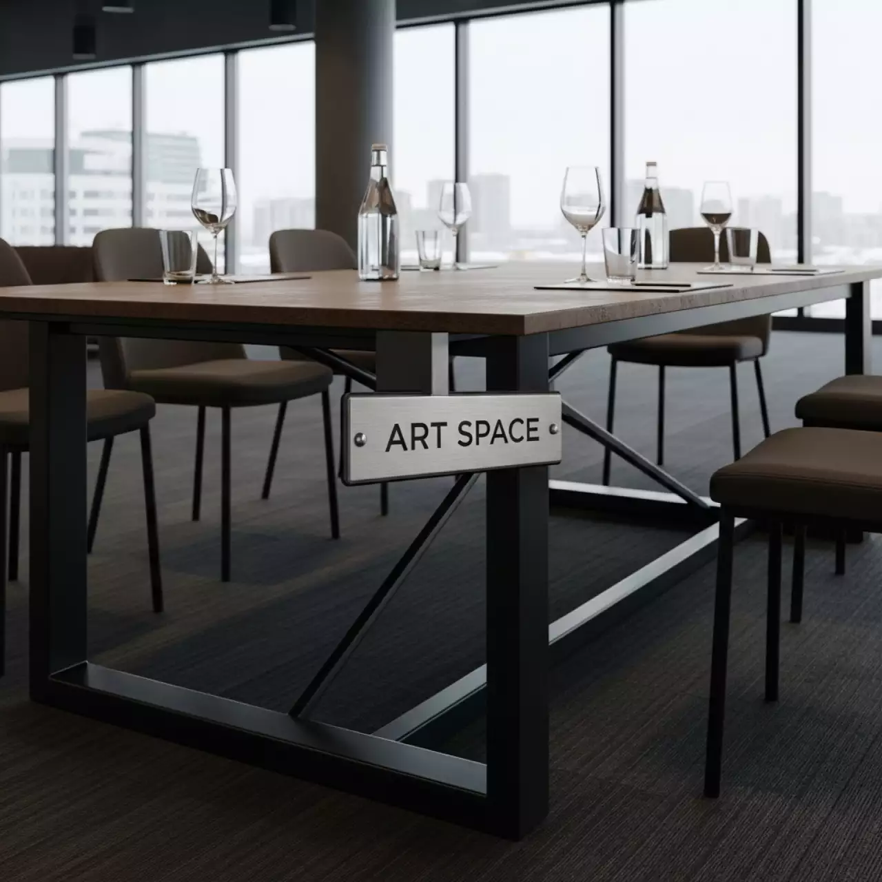 Аренда Стол обеденный Nora 107х220 340х75,5 см антрацит коричневый в Panorama by Mercure — ART SPACE