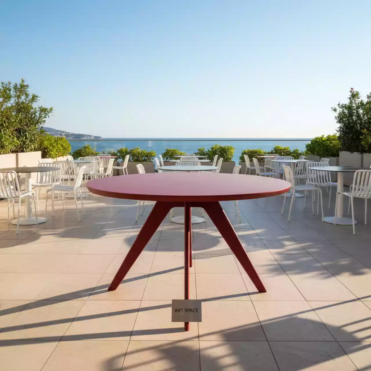 Аренда Стол обеденный пластиковый Spritz Spritz Mini красный Ø605х765 мм в ресторане «Sanremo» — ART SPACE