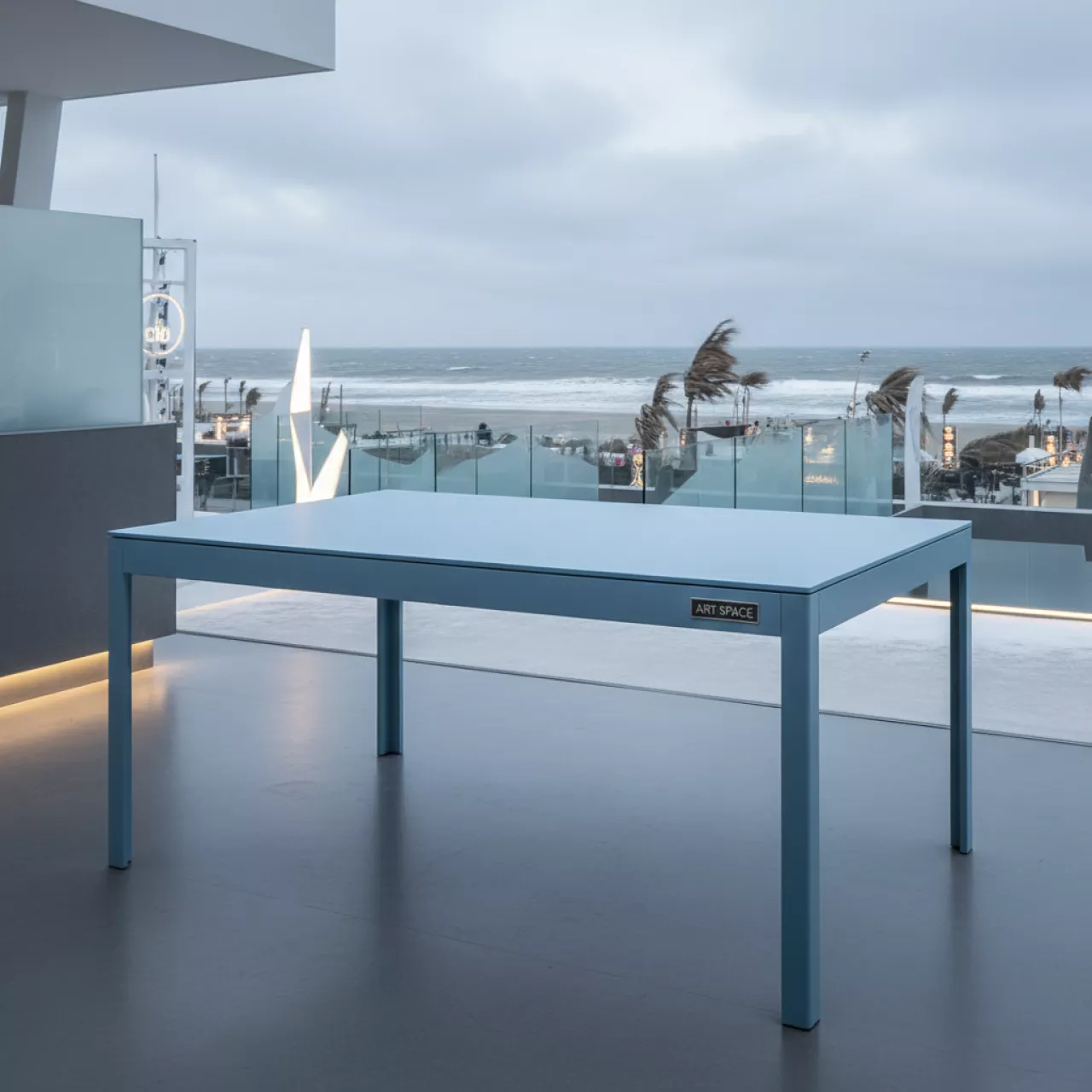 Аренда Стол обеденный пластиковый Step Step Mini голубой 605х400х765 мм в пляжном клубе Del Mar — ART SPACE