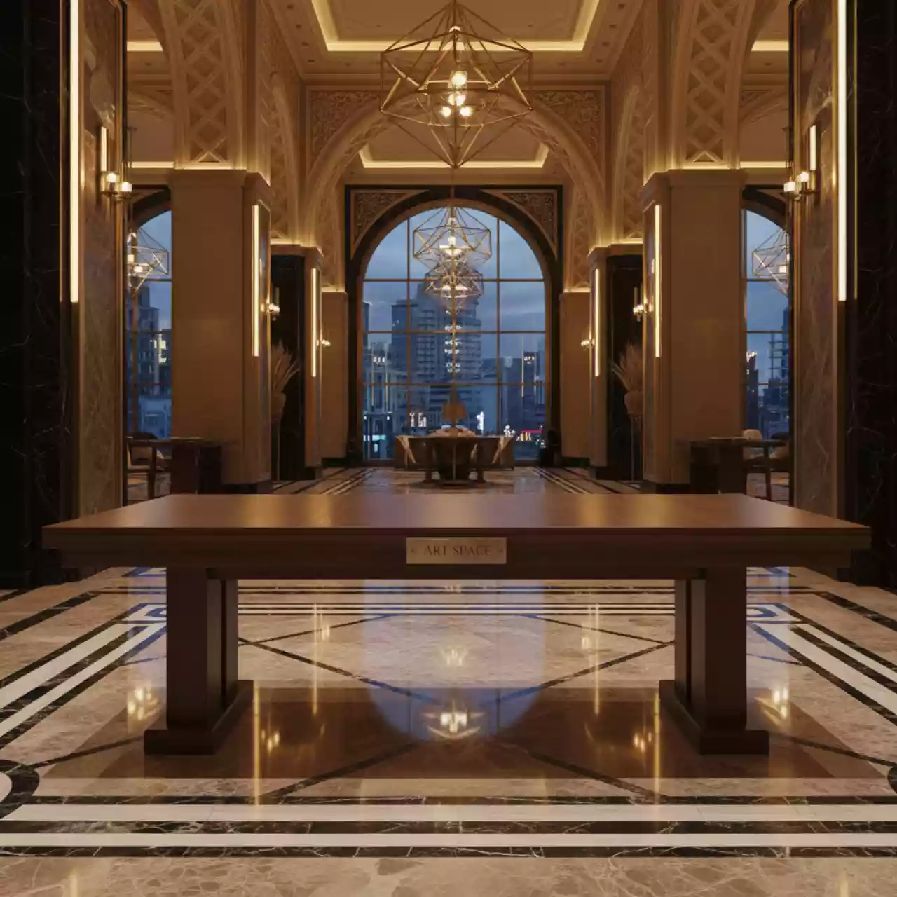 Аренда Стол обеденный прямоугольный KORILIUS 170 шоколад в казино «Сочи» — ART SPACE