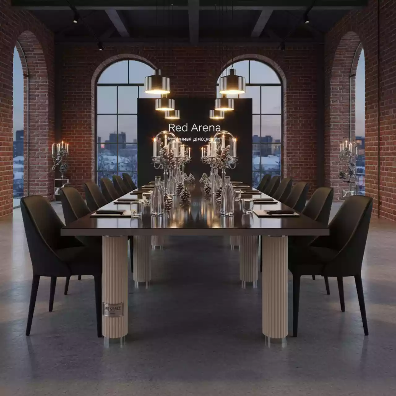 Аренда Стол обеденный раскладной Пандора темная керамика в Red Arena — ART SPACE