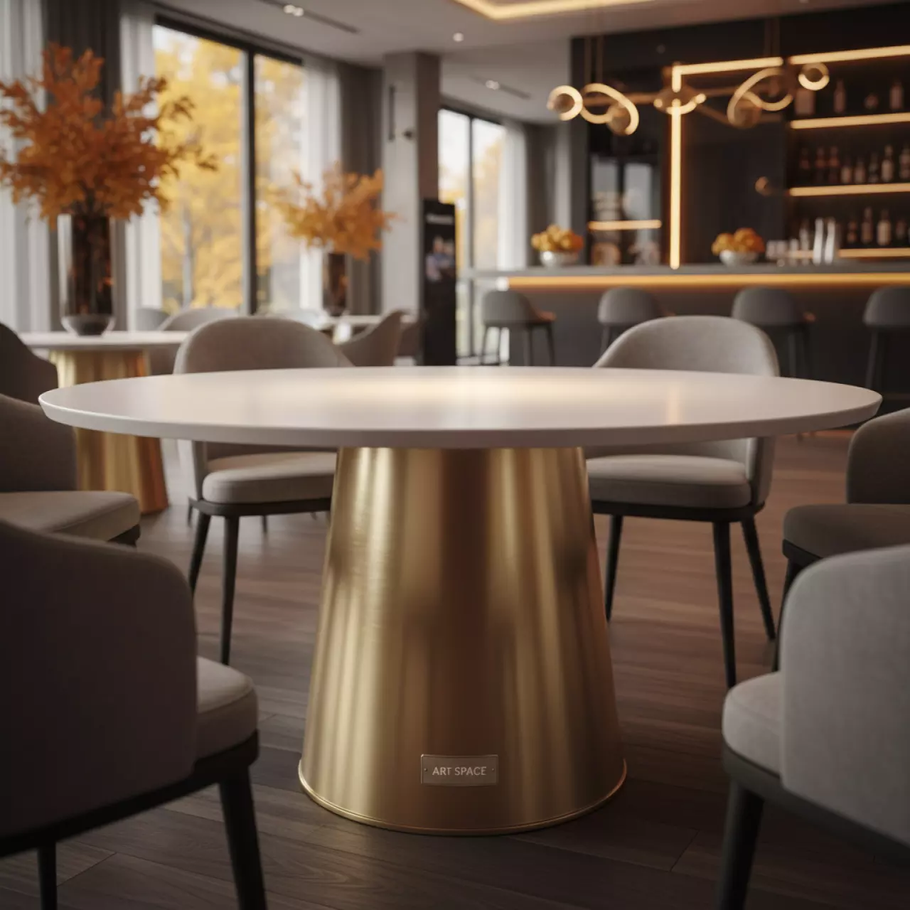 Аренда Стол обеденный Rock белый золото в Mövenpick Hotel — ART SPACE