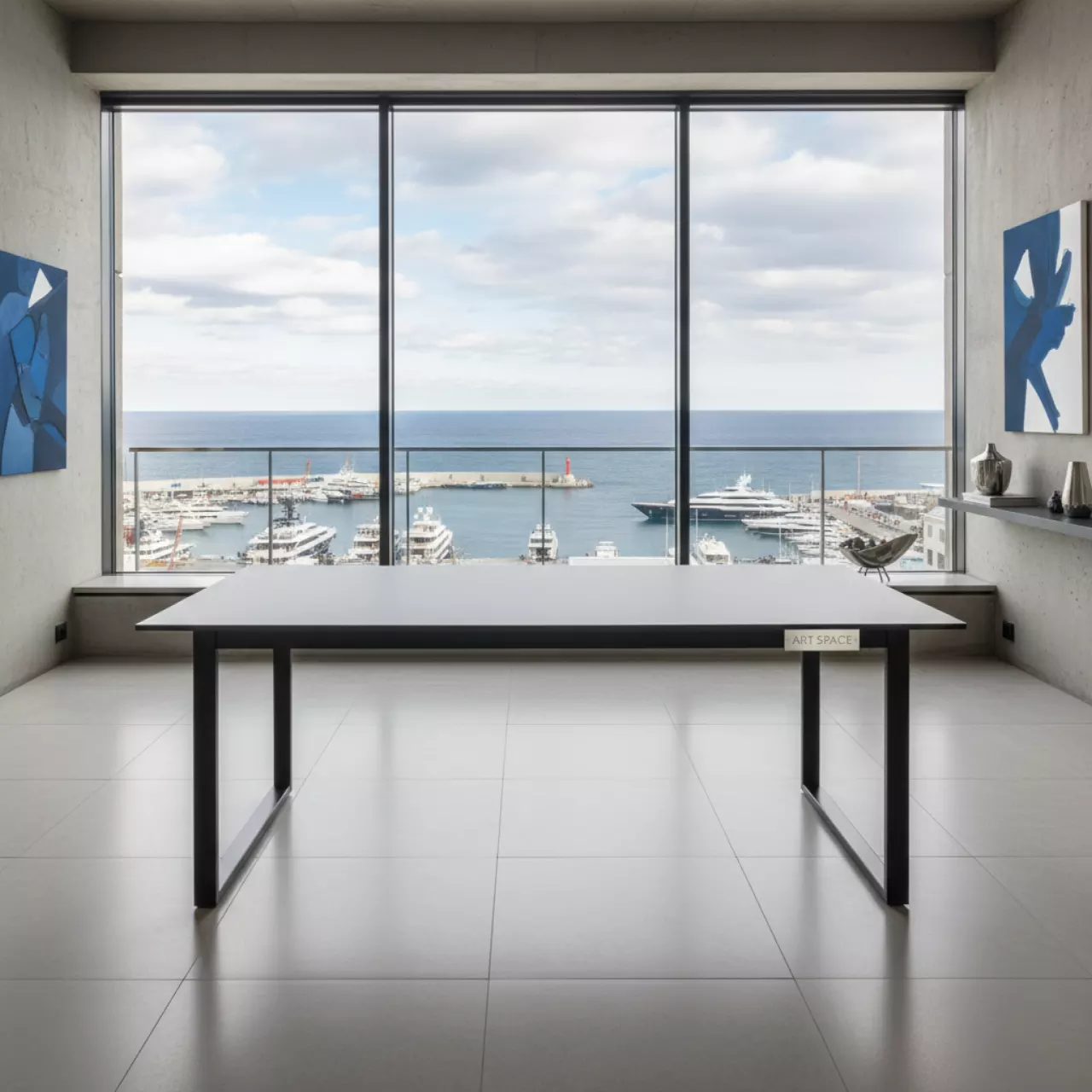 Аренда Стол обеденный Руссо из HPL 150х80 см светло серый на территории Морпорта Сочи — ART SPACE