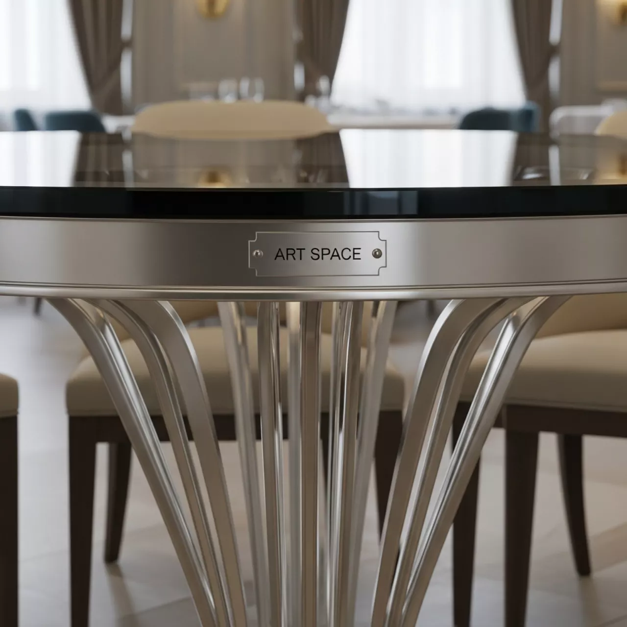 Аренда Стол обеденный стеклянный Daen 34 в ресторане «Sanremo» — ART SPACE