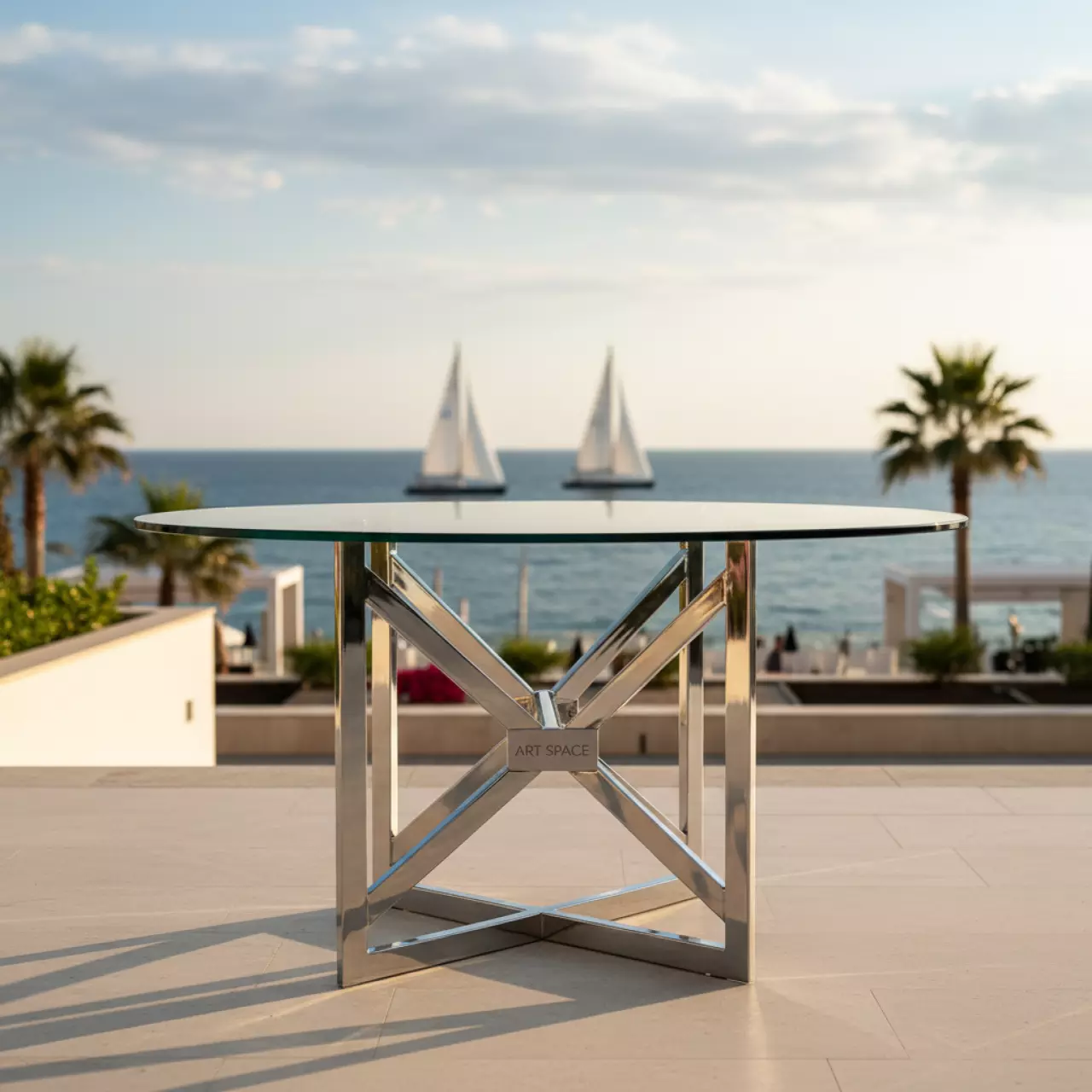 Аренда Стол обеденный стеклянный Nexus D 90 Сочи — ART SPACE