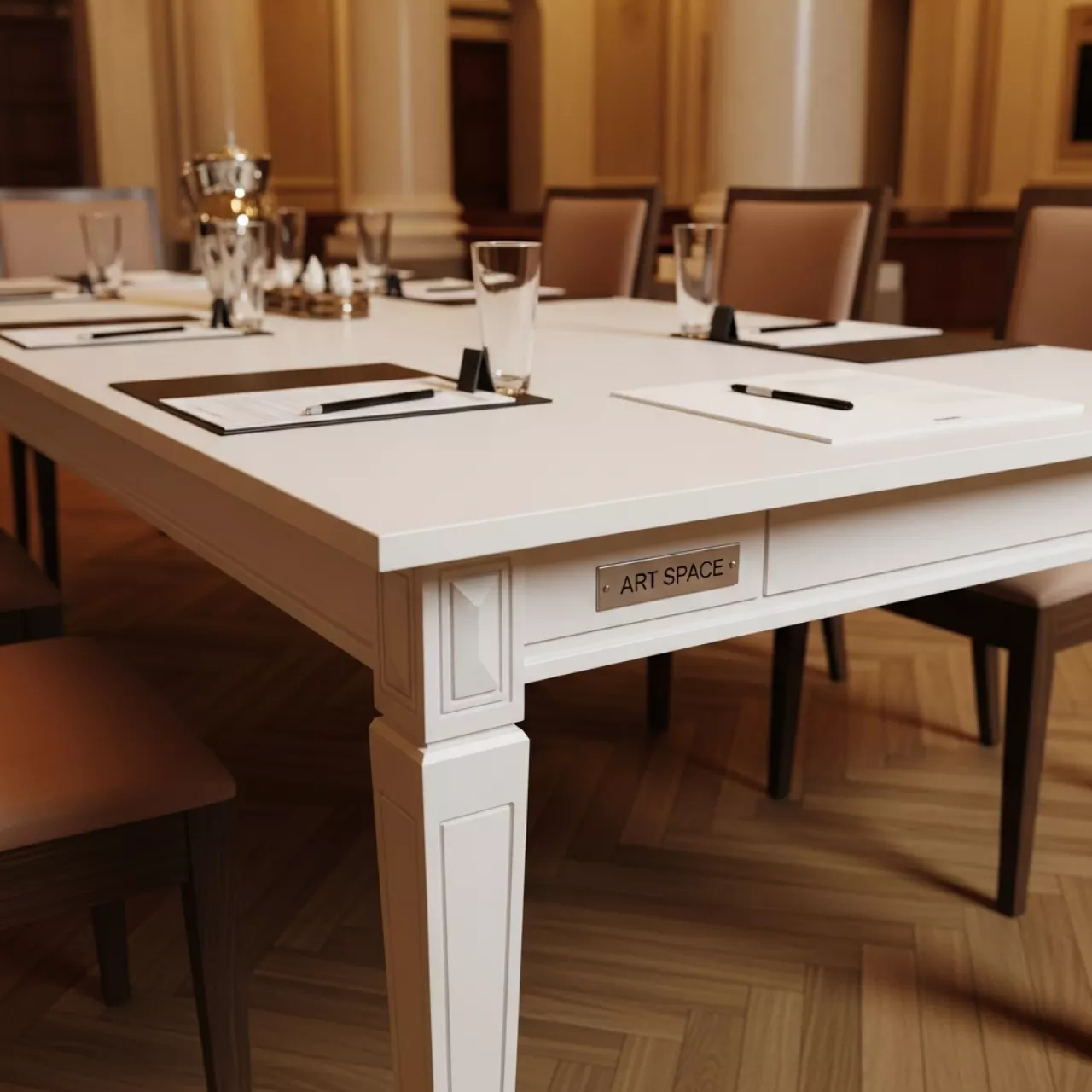 Аренда Стол обеденный Стокгольм раскладной белый 160 220х90 см в Зимнем театре — ART SPACE