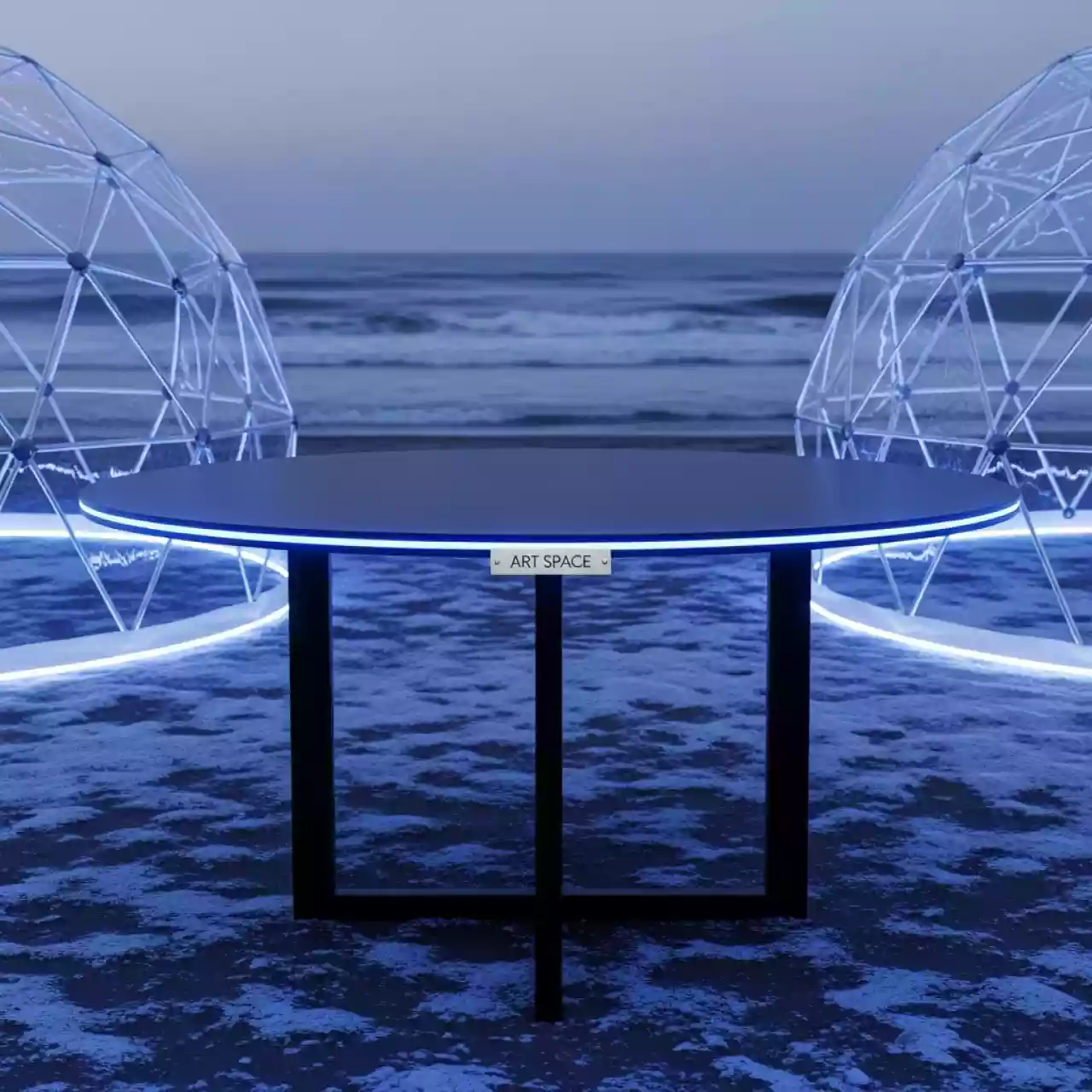 Аренда Стол обеденный Толедо черный D80 на пляже «Ривьера» — ART SPACE