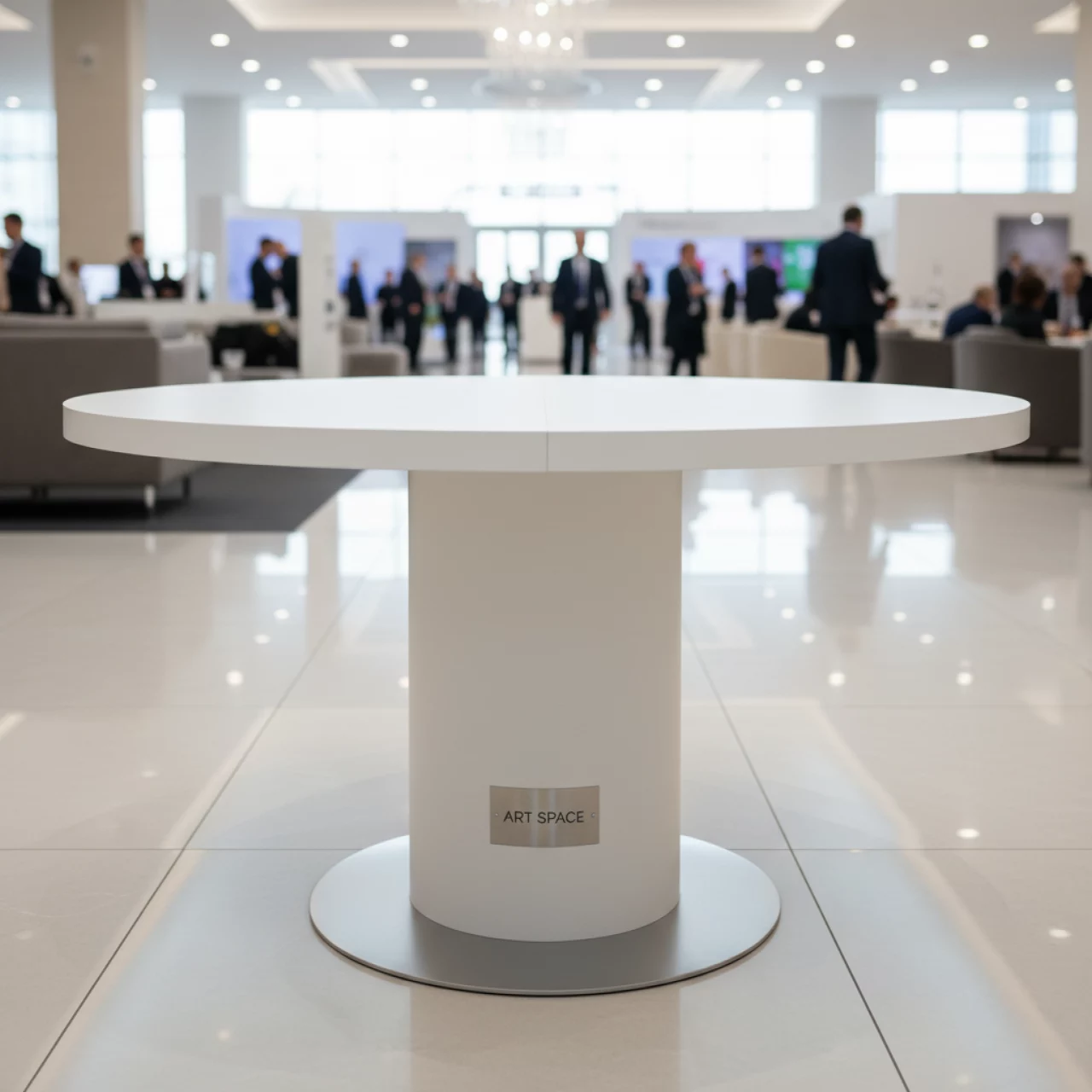 Аренда Стол Окленд HPL белый матовый d 1000 в Bridge Resort — ART SPACE