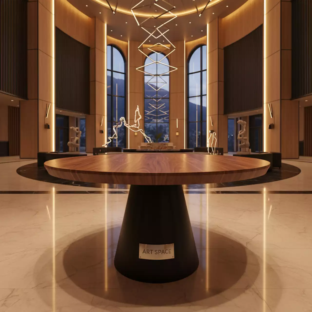 Аренда Стол орех Arki К 90 в Rixos Krasnaya Polyana — ART SPACE