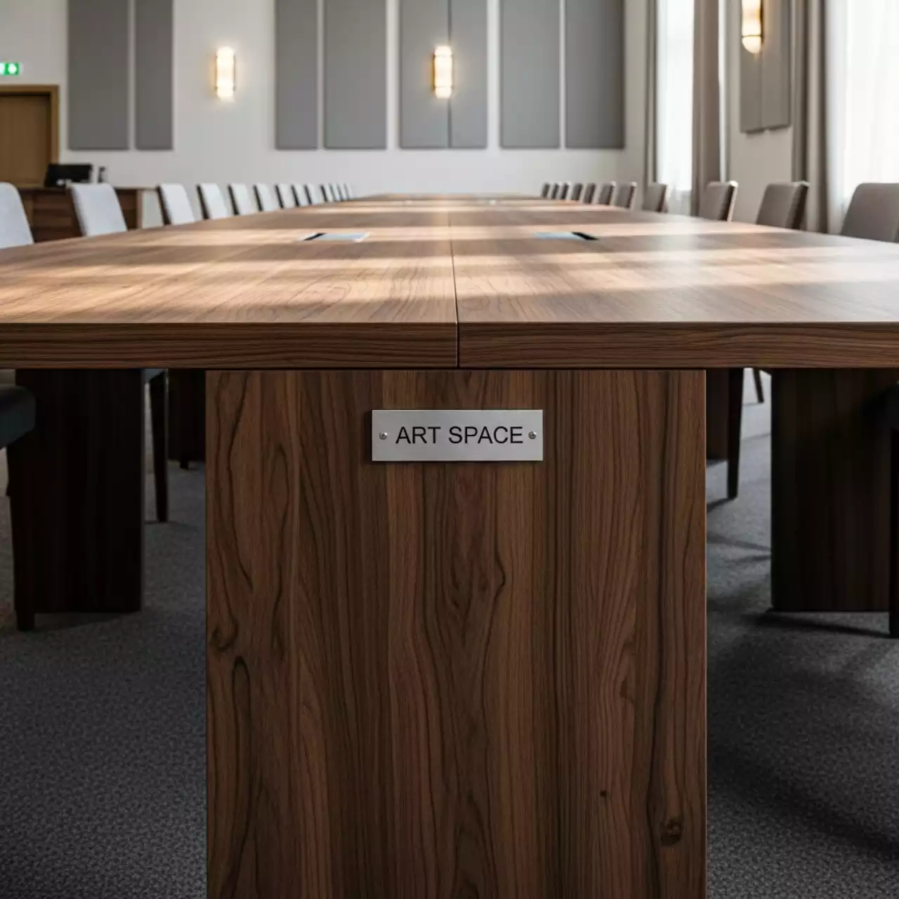 Аренда Стол орех черный кромка ПВХ Лидер 2 2400x900 в Зале органной и камерной музыки — ART SPACE