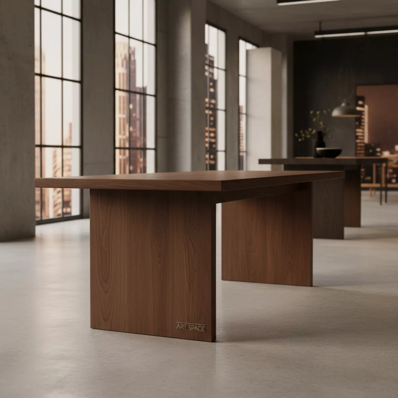 Аренда Стол Орхус 160 см массив дуба тон американский орех нью в Сириус Арене — ART SPACE