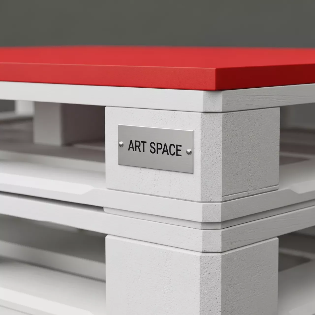 Аренда Стол паллетный белый с красной столешницей в Университете «Сириус» — ART SPACE