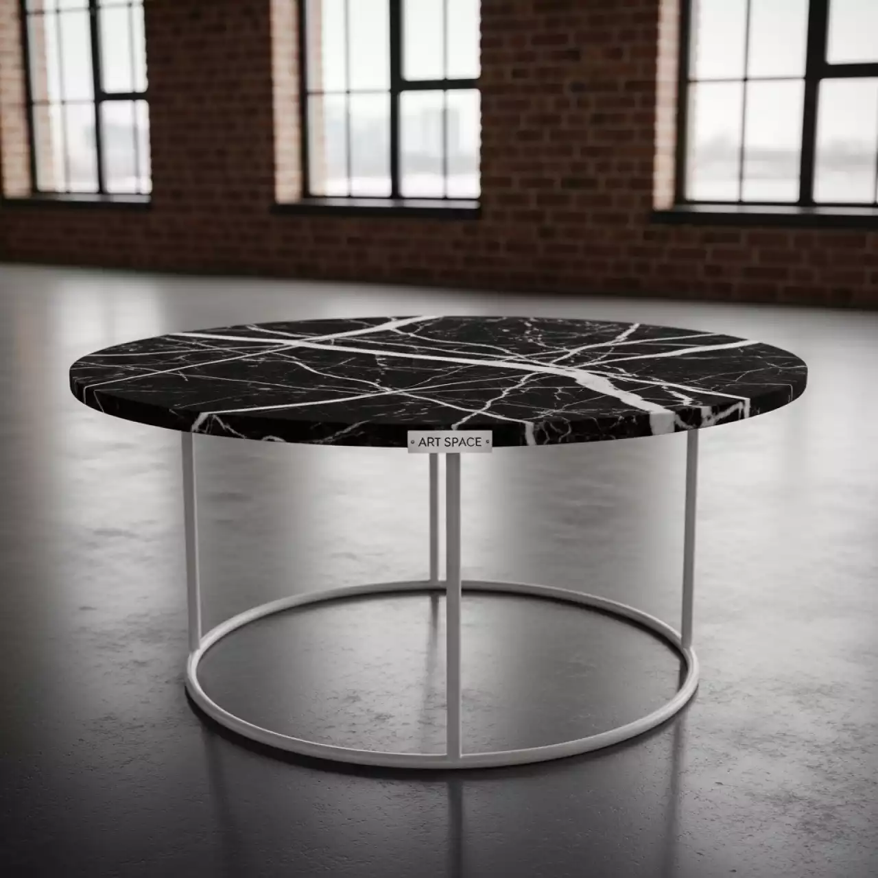 Аренда Стол Pawook К 90 черный мрамор белый на Имеретинской набережной — ART SPACE